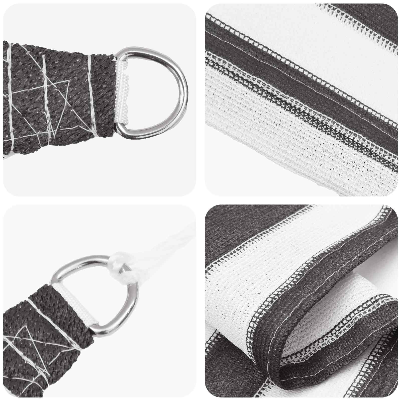 Telo Ombra Antracite e Bianco 3 x 4 m HDPE