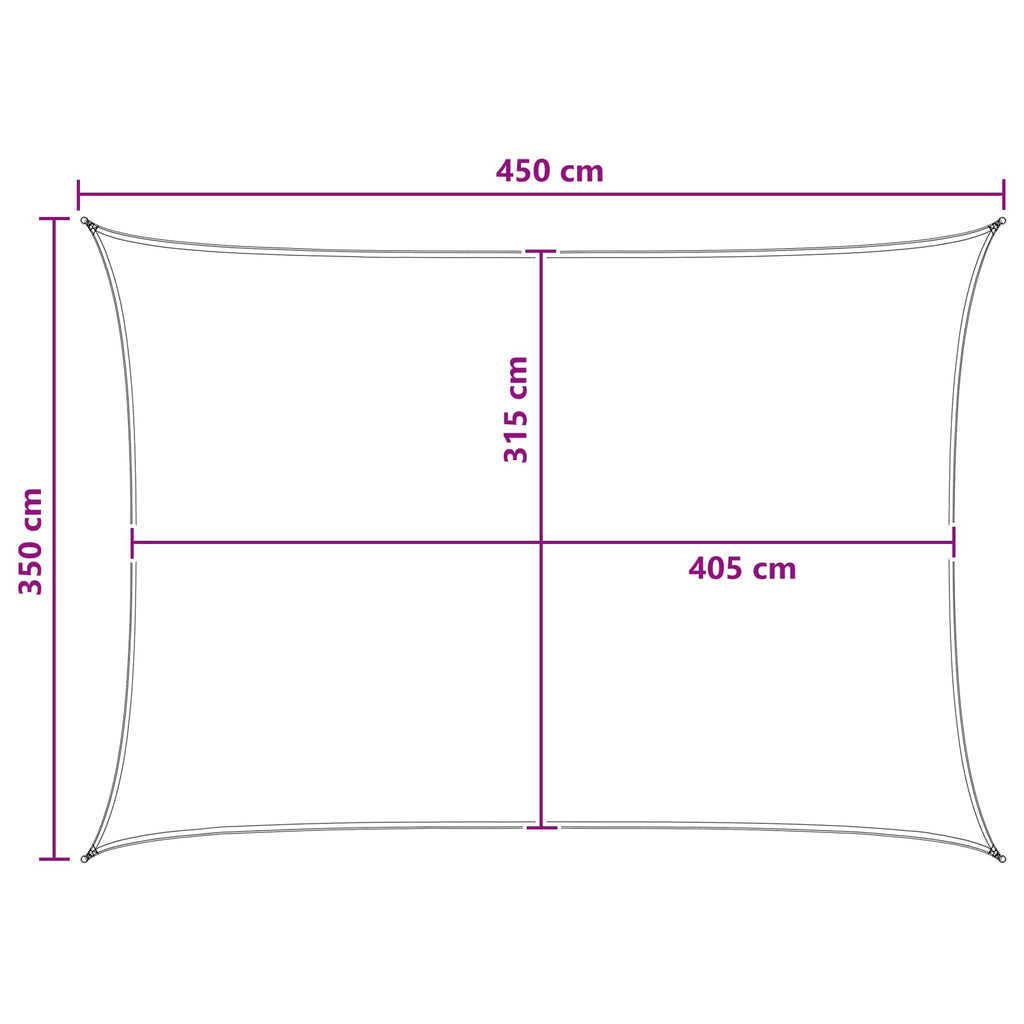 Telo Ombra Antracite e Bianco 3,5 x 4,5 m HDPE