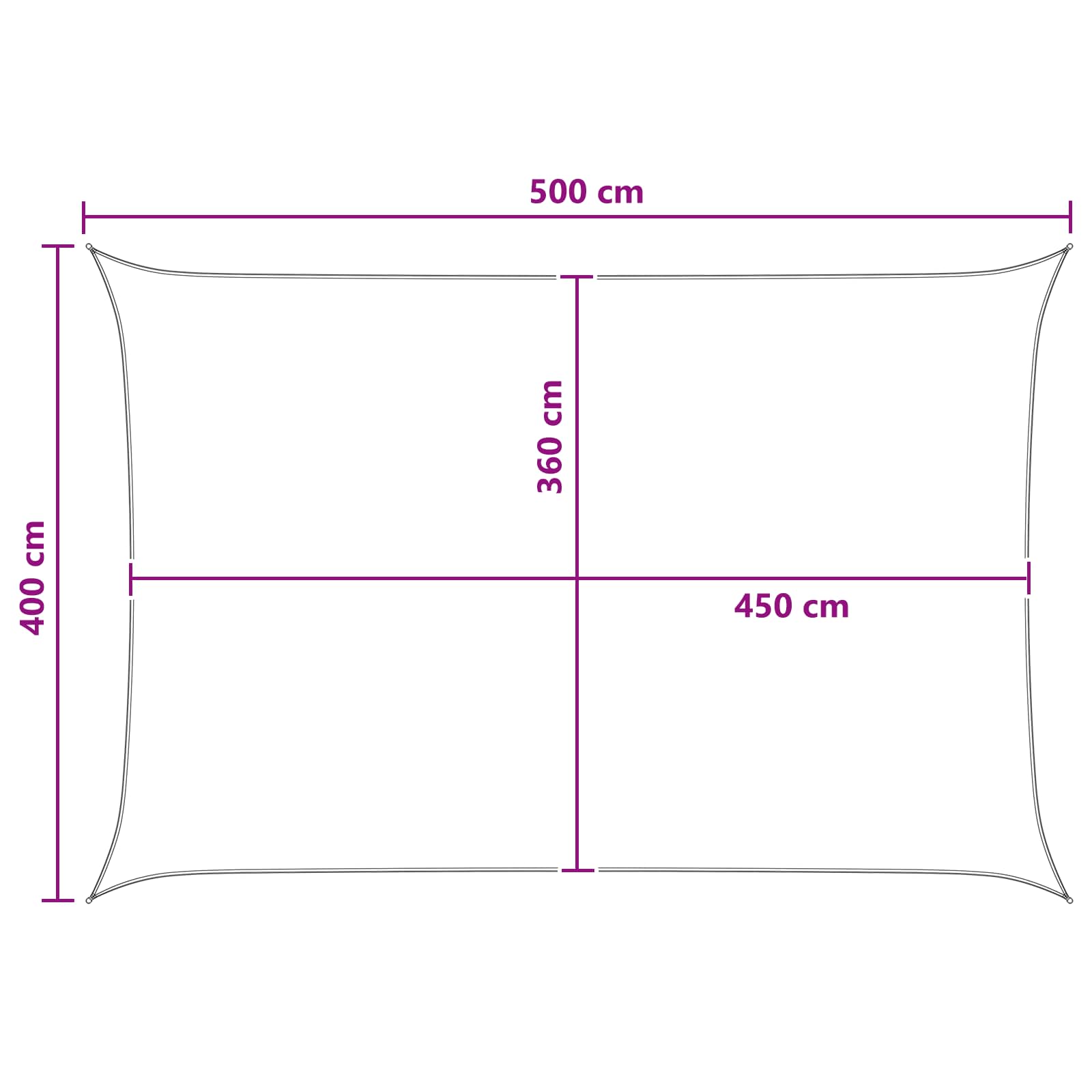Telo Ombra Antracite e Bianco 4 x 5 m HDPE