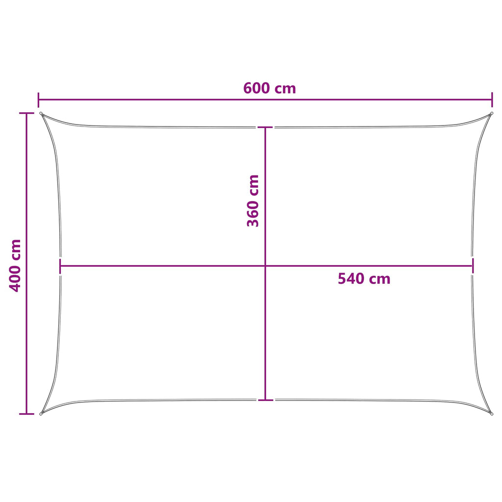 Telo Ombra Antracite e Bianco 4 x 6 m HDPE