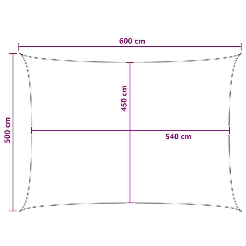 Telo Ombra Antracite e Bianco 5 x 6 m HDPE