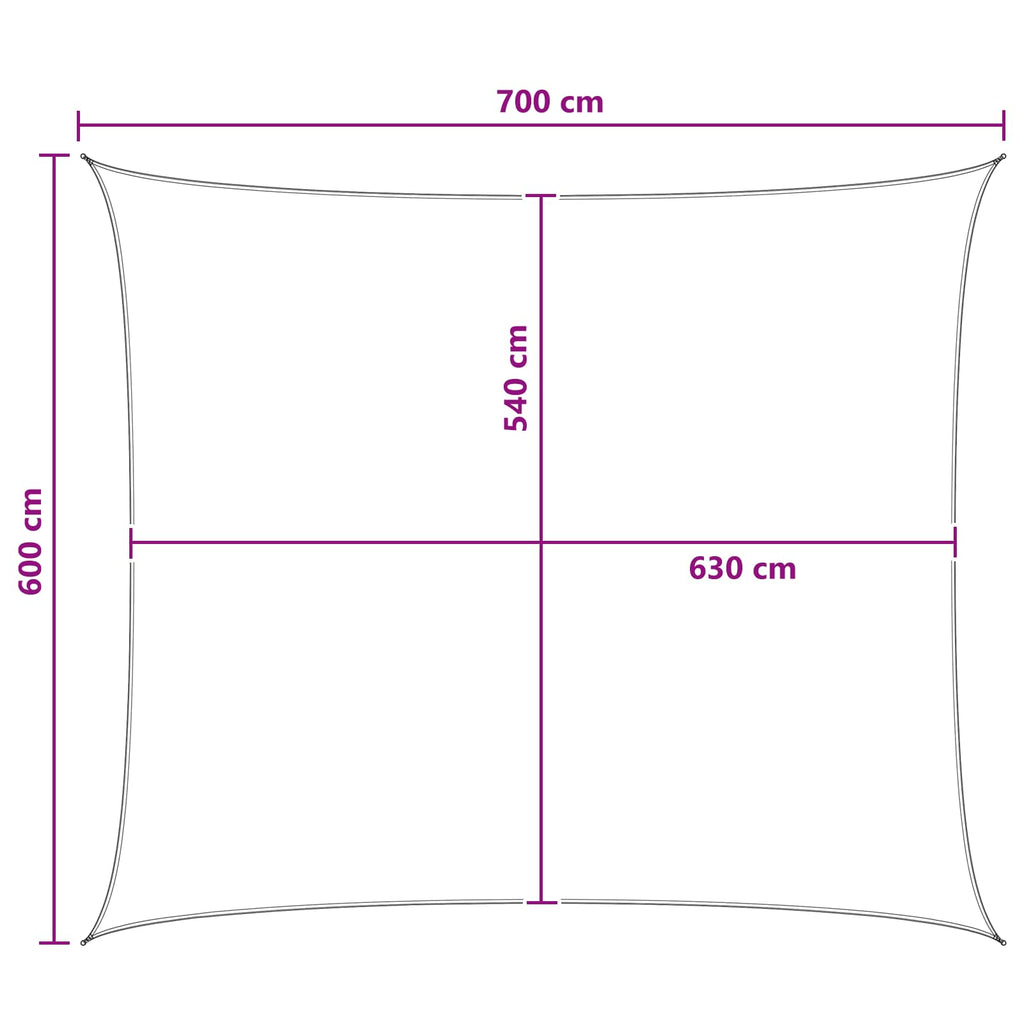 Telo Ombra Antracite e Bianco 6 x 7 m HDPE
