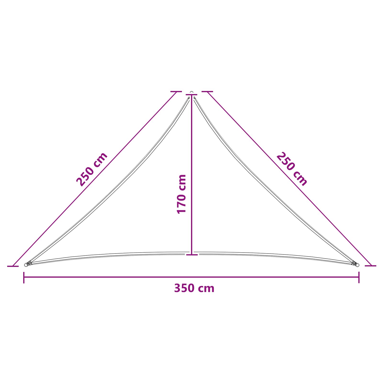 Telo Ombra 2,5 x 2,5 x 3,5 m HDPE
