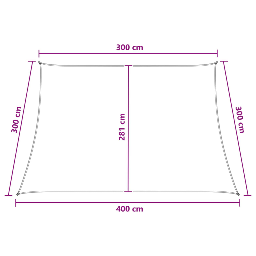 Telo Ombra Antracite e Bianco 3 / 4 x 3 m HDPE