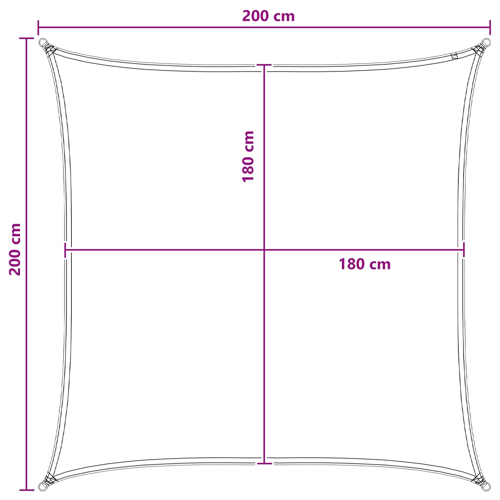 Telo Ombra Giallo e Bianco 2 x 2 m HDPE