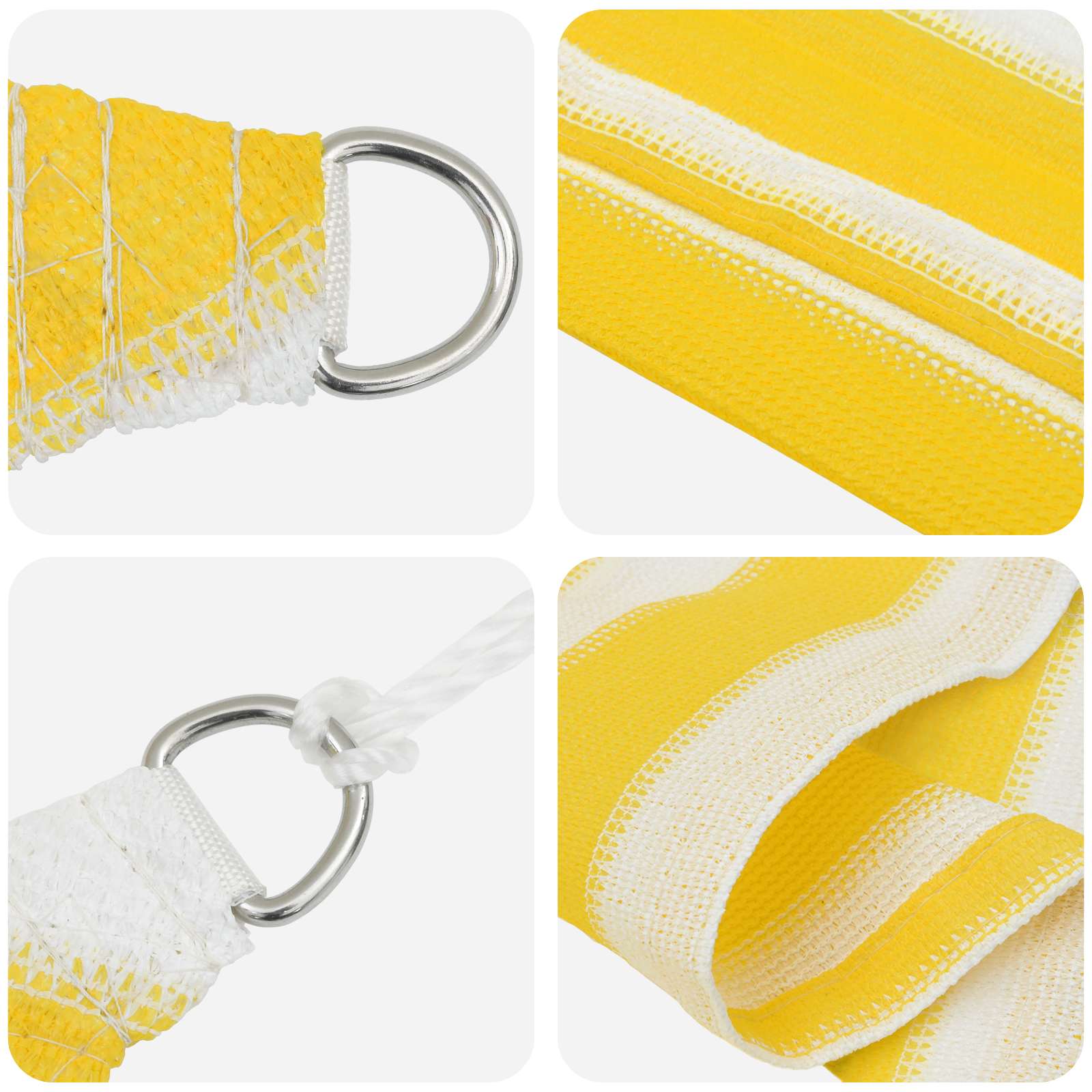 Telo Ombra Giallo e Bianco 3,6 x 3,6 m HDPE