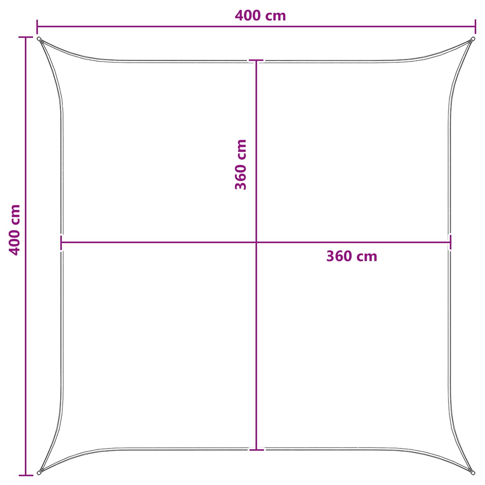 Telo Ombra Giallo e Bianco 4 x 4 m HDPE