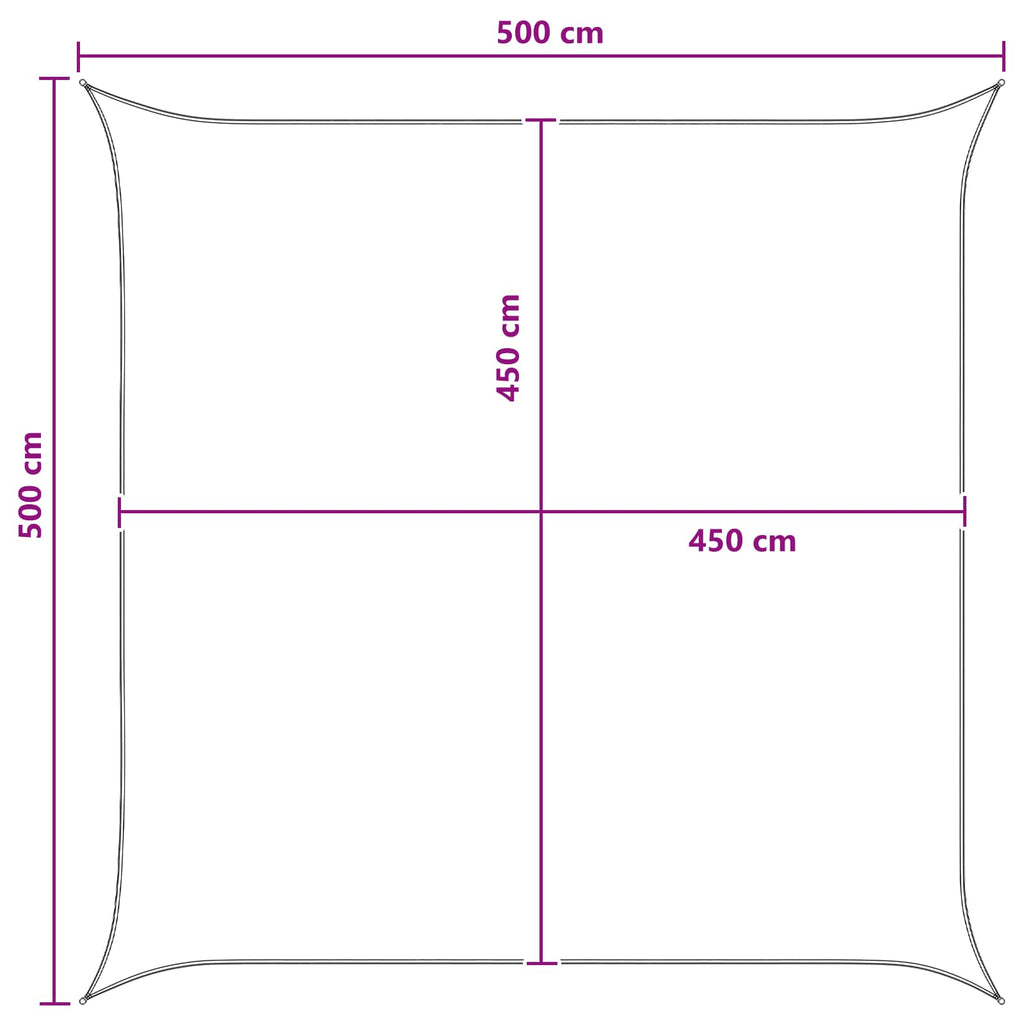 Telo Ombra Giallo e Bianco 5 x 5 m HDPE