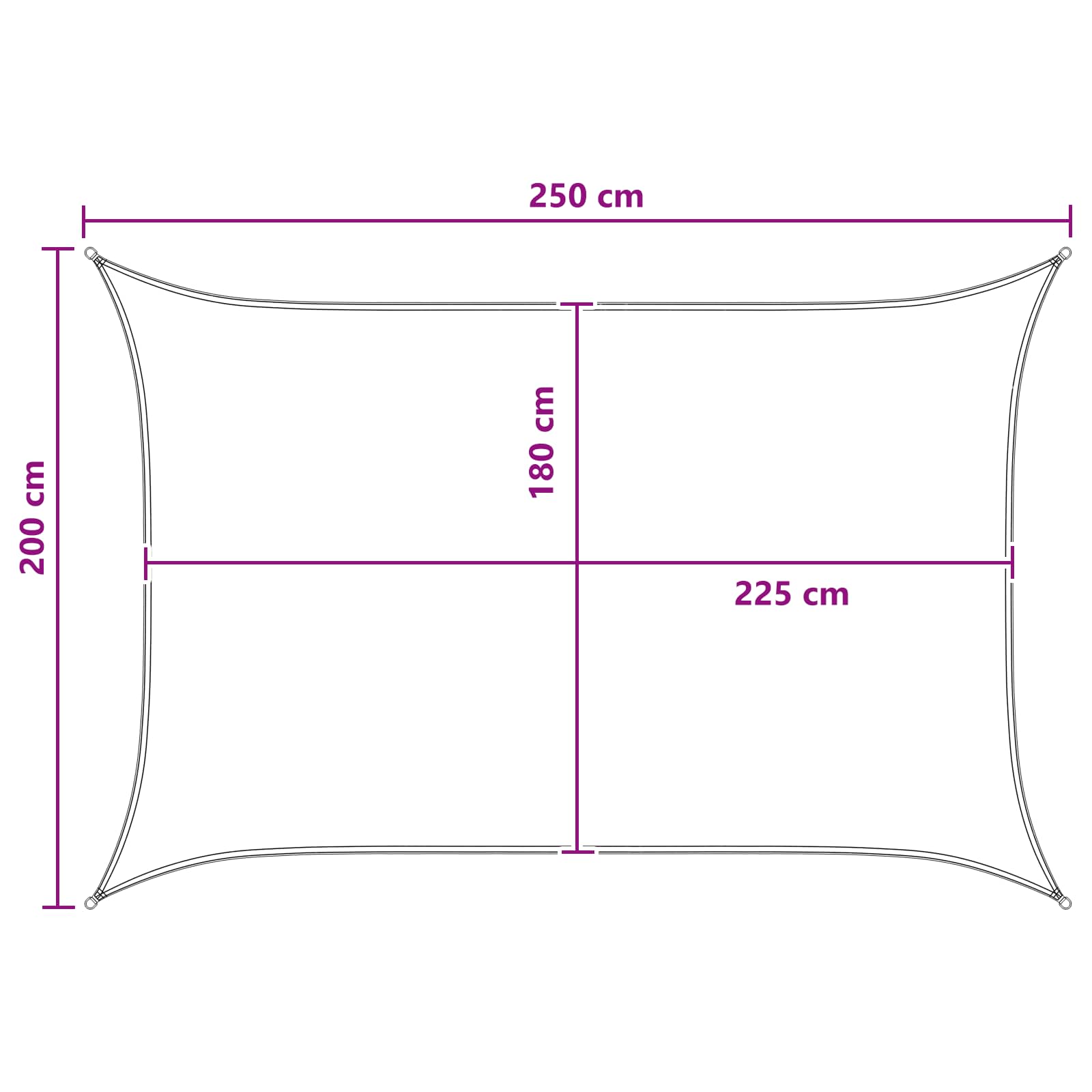 Telo Ombra Giallo e Bianco 2 x 2,5 m HDPE