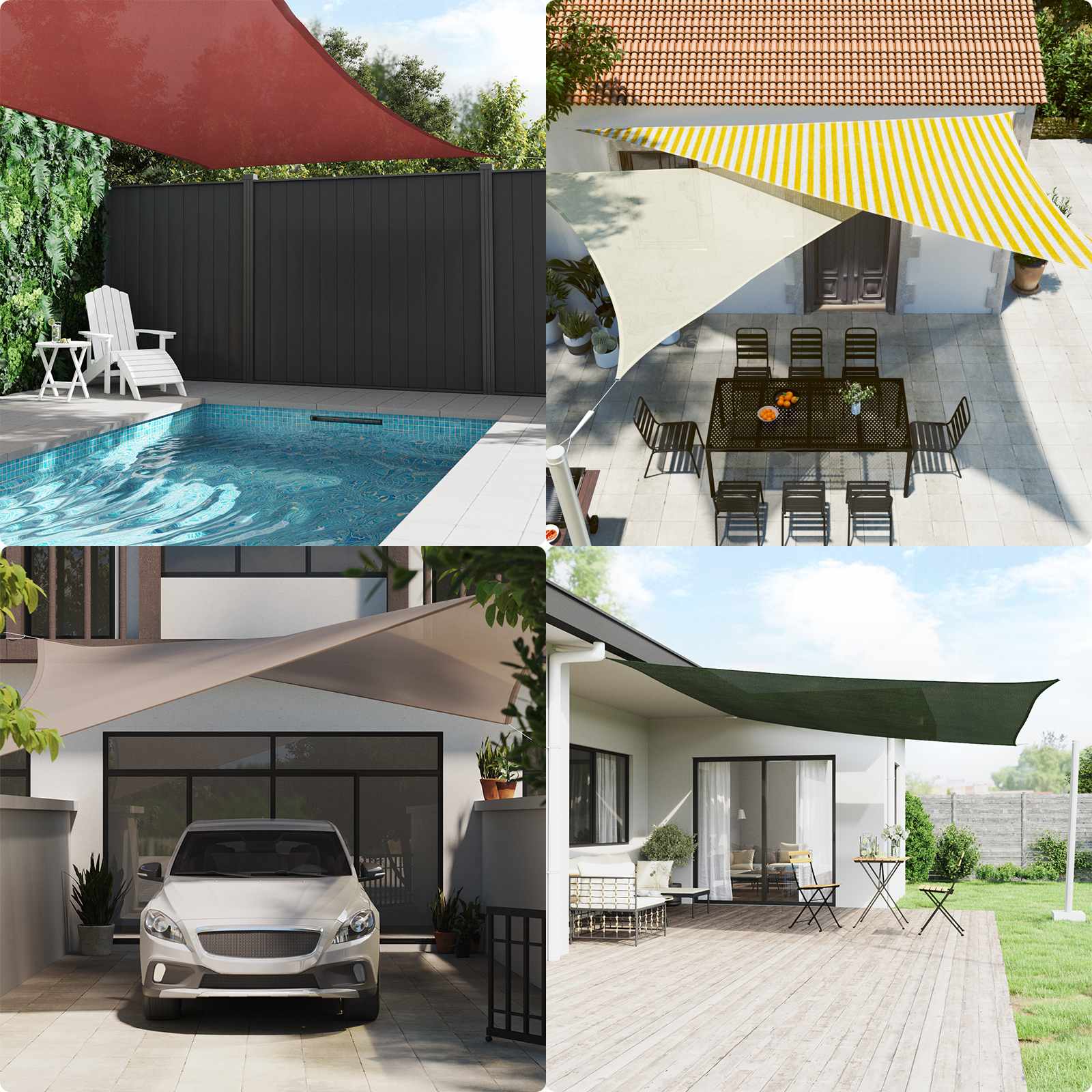 Telo Ombra Giallo e Bianco 2 x 3 m HDPE