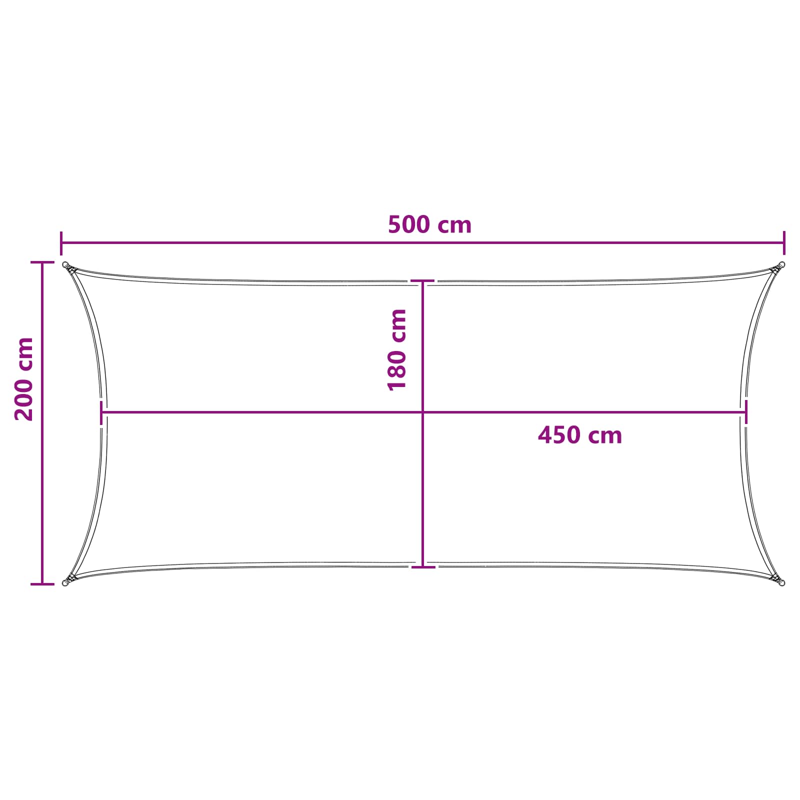 Telo Ombra Giallo e Bianco 2 x 5 m HDPE