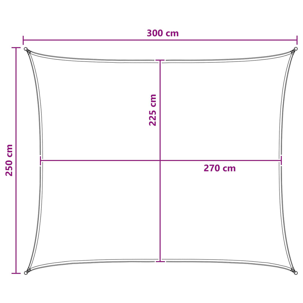 Telo Ombra Giallo e Bianco 2,5 x 3 m HDPE