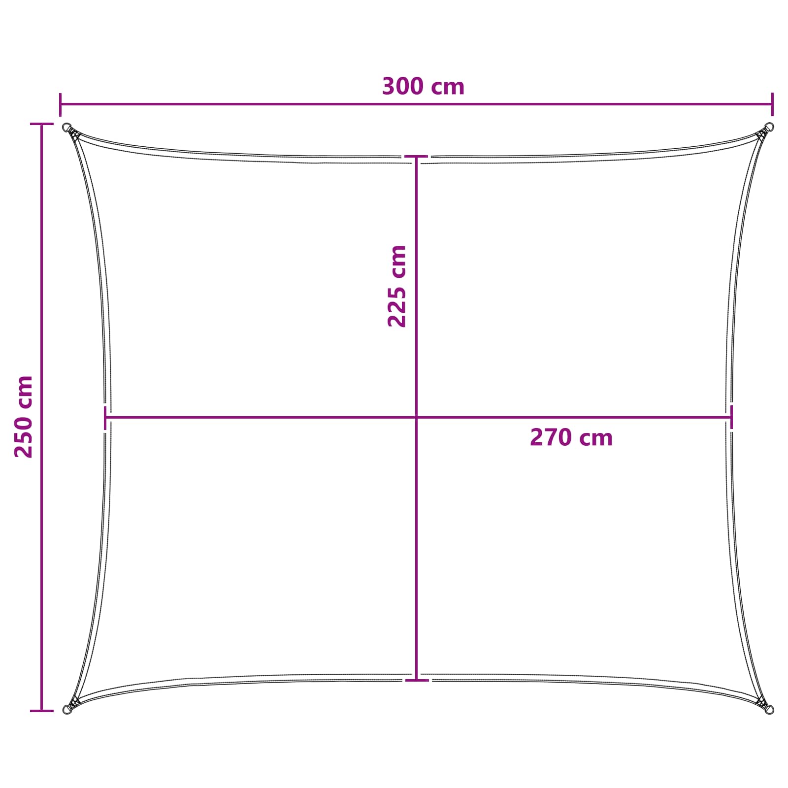 Telo Ombra Giallo e Bianco 2,5 x 3 m HDPE