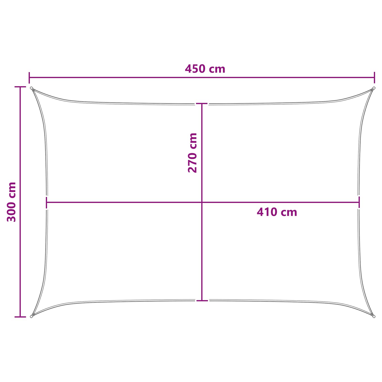 Telo Ombra Giallo e Bianco 3 x 4,5 m HDPE