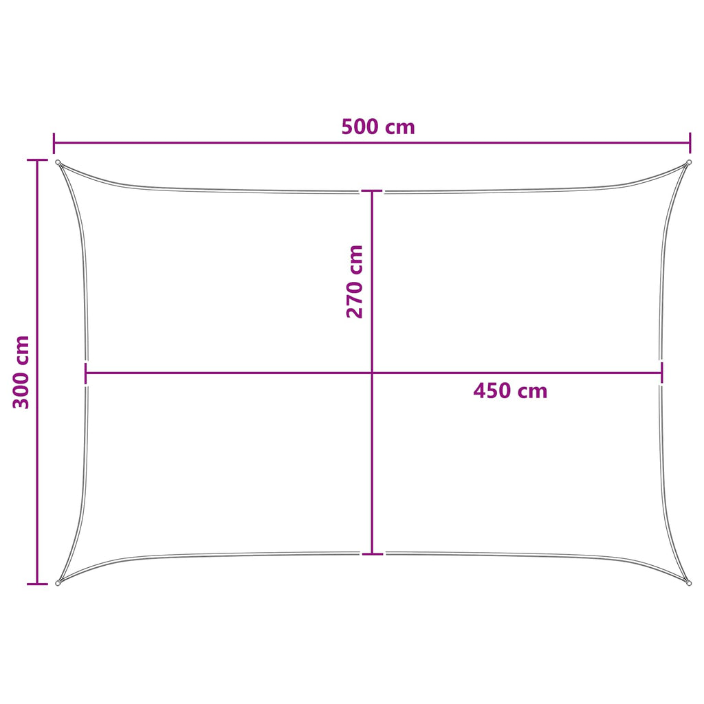 Telo Ombra Giallo e Bianco 3 x 5 m HDPE