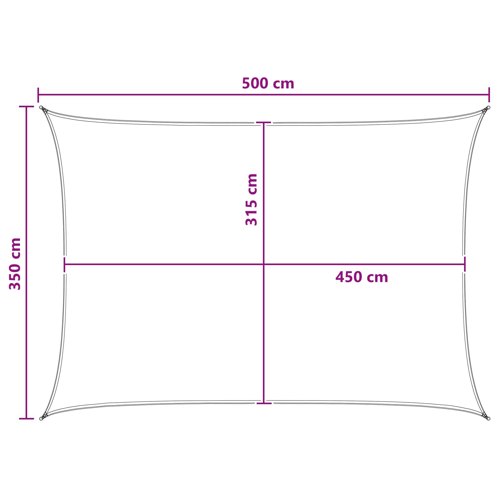 Telo Ombra Giallo e Bianco 3,5 x 5 m HDPE