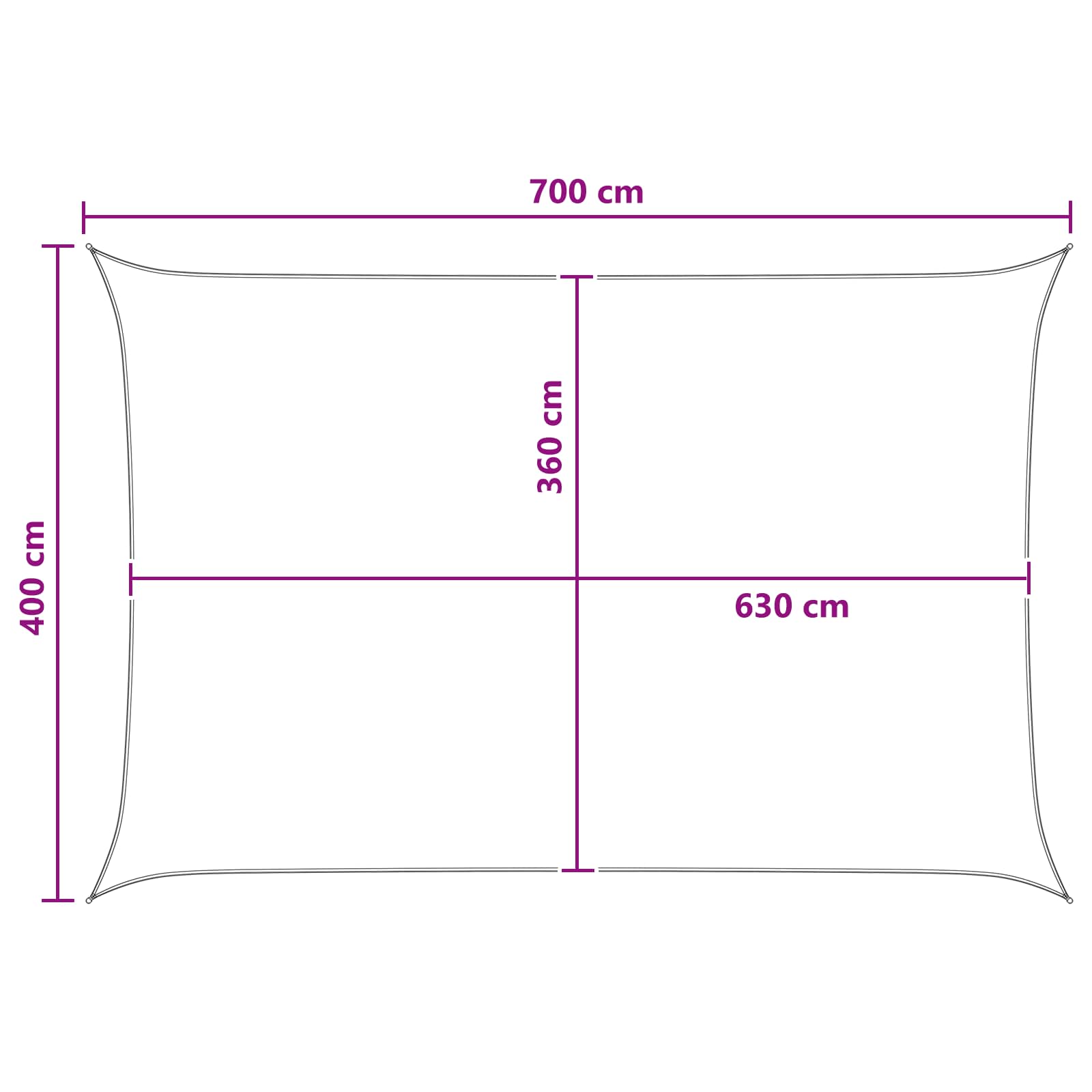 Telo Ombra Giallo e Bianco 4 x 7 m HDPE