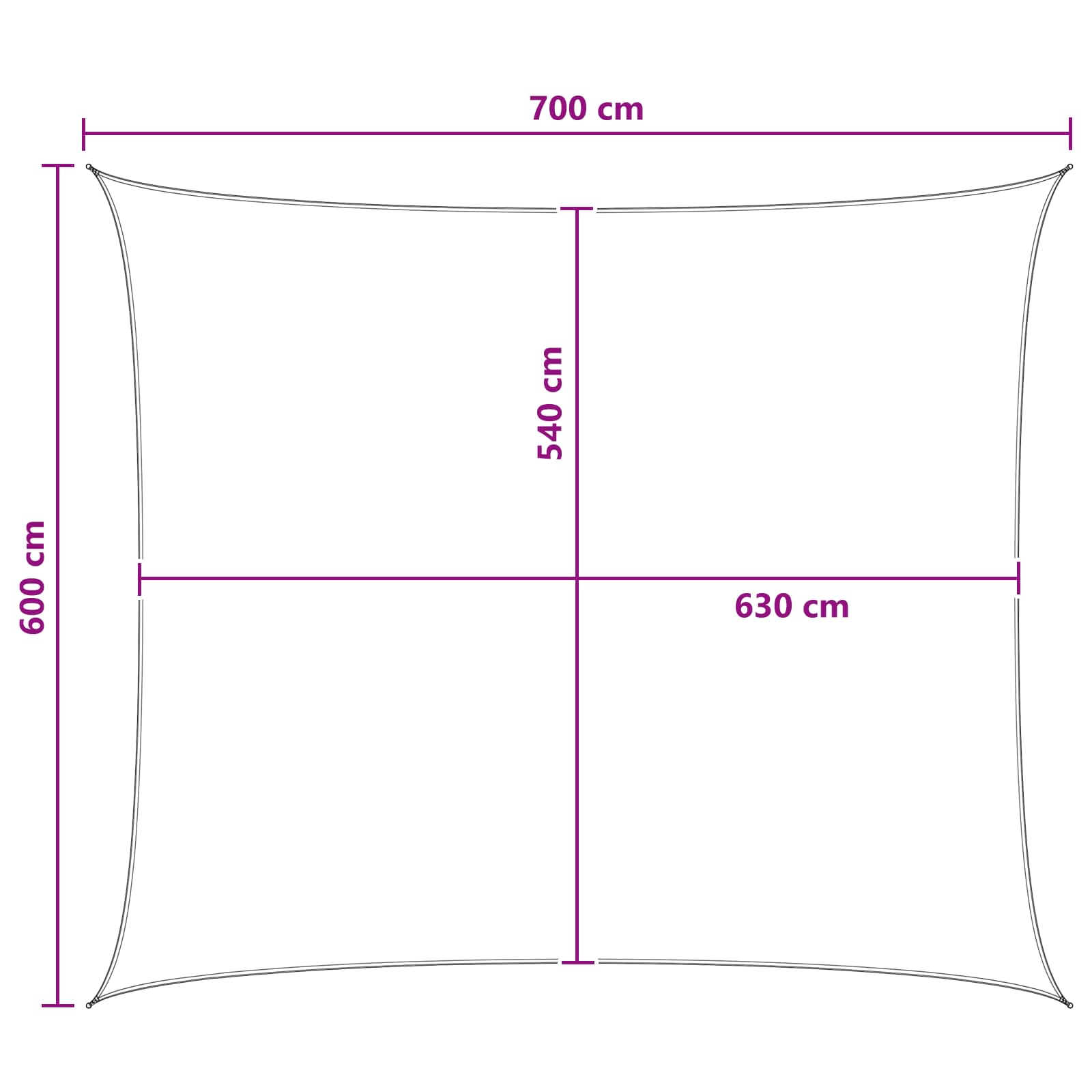 Telo Ombra Giallo e Bianco 6 x 7 m HDPE