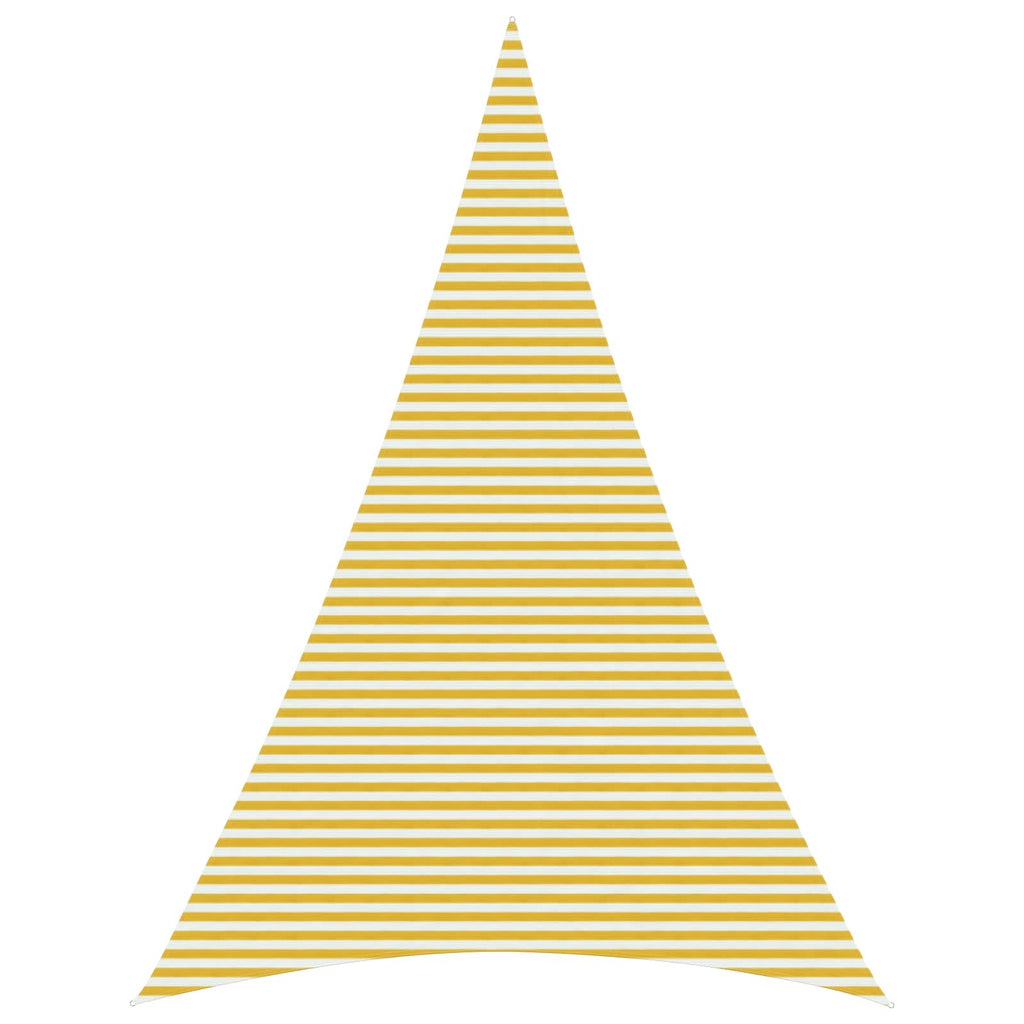 Telo Ombra 5 x 7 x 7 m HDPE Triangolare Giallo e Bianco
