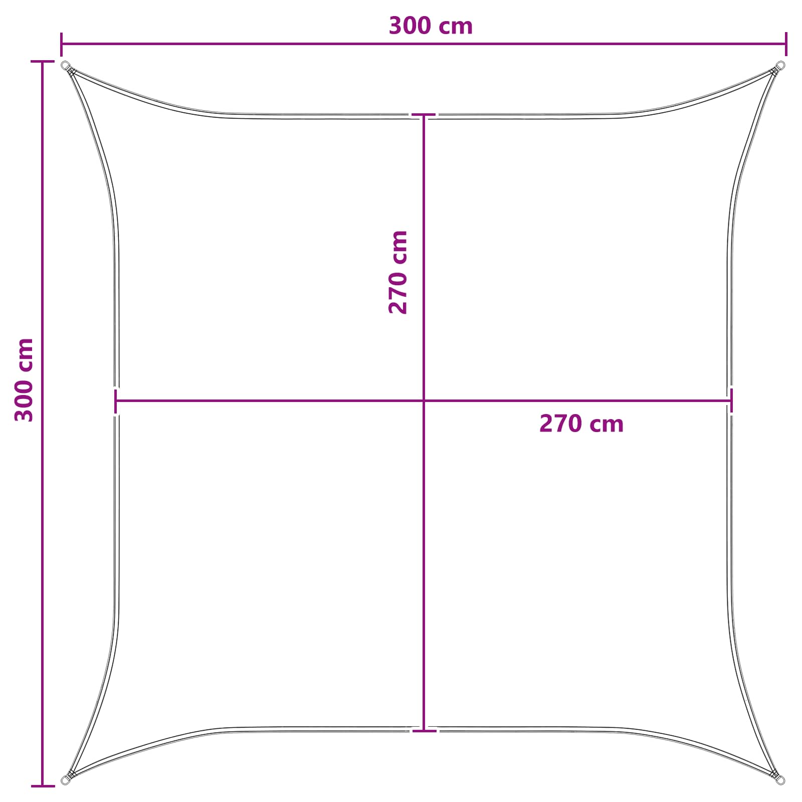 Telo Ombra Blu e Bianco 3 x 3 m HDPE