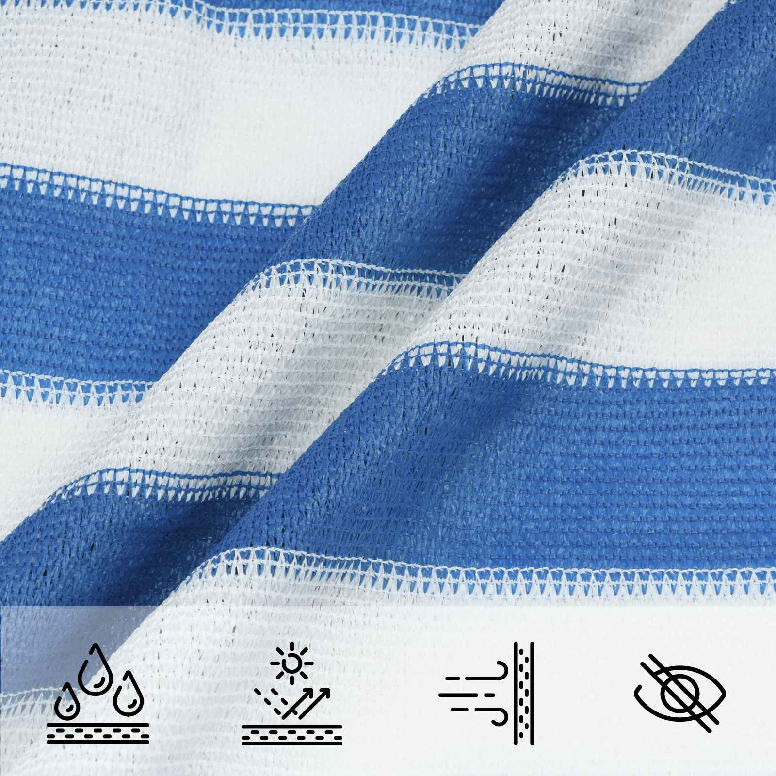 Telo Ombra Blu e Bianco 3,6 x 3,6 m HDPE