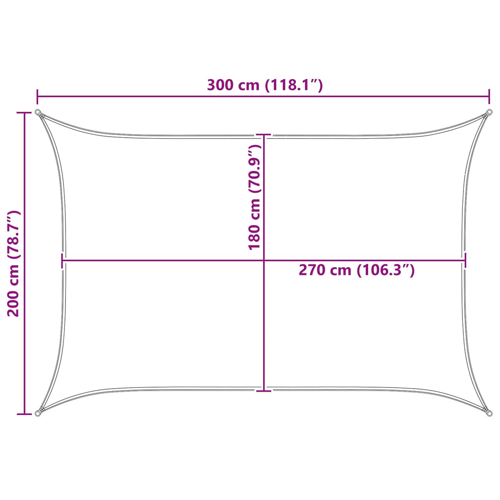 Telo Ombra Blu e Bianco 2 x 3 m HDPE