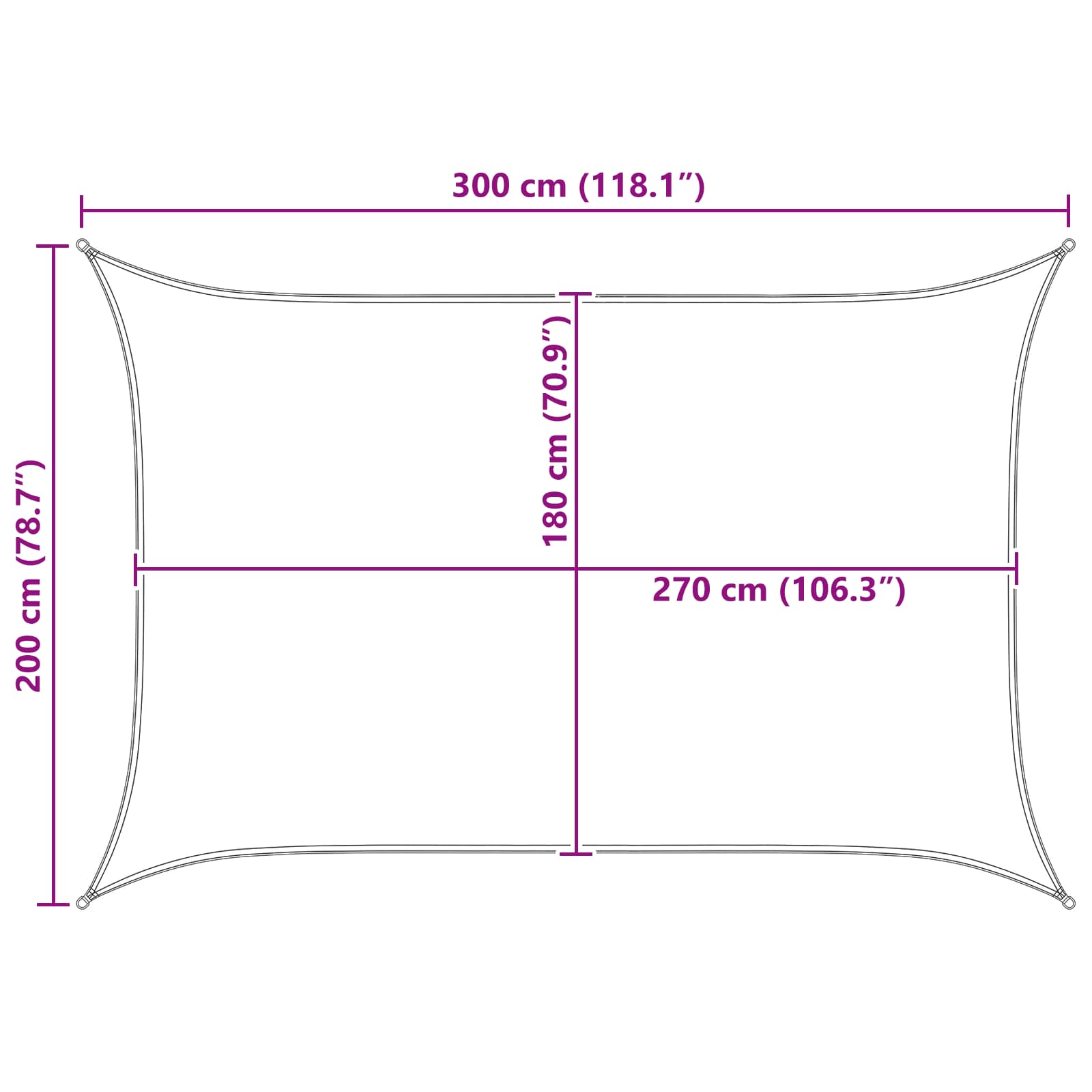 Telo Ombra Blu e Bianco 2 x 3 m HDPE