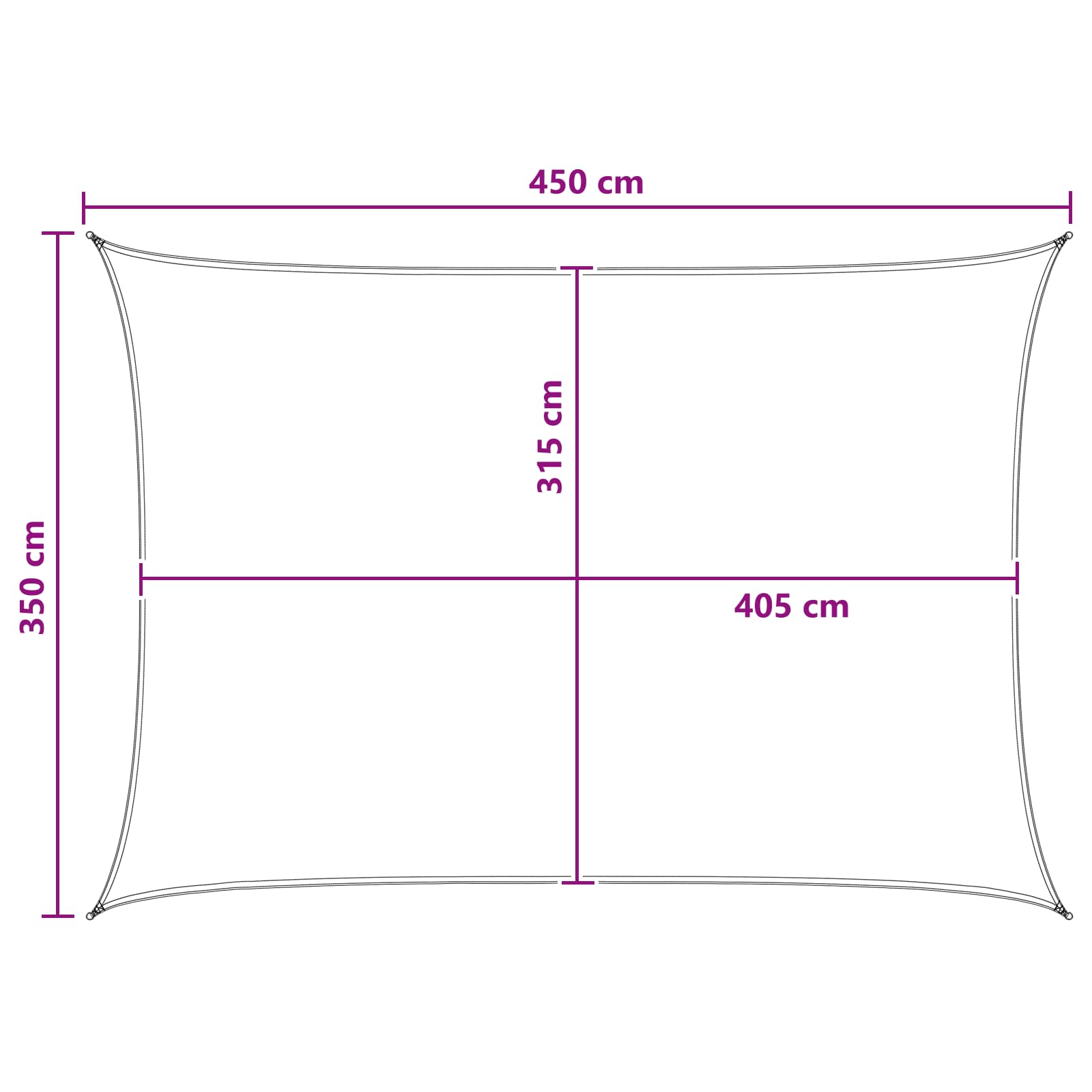 Telo Ombra Blu e Bianco 3,5 x 4,5 m HDPE
