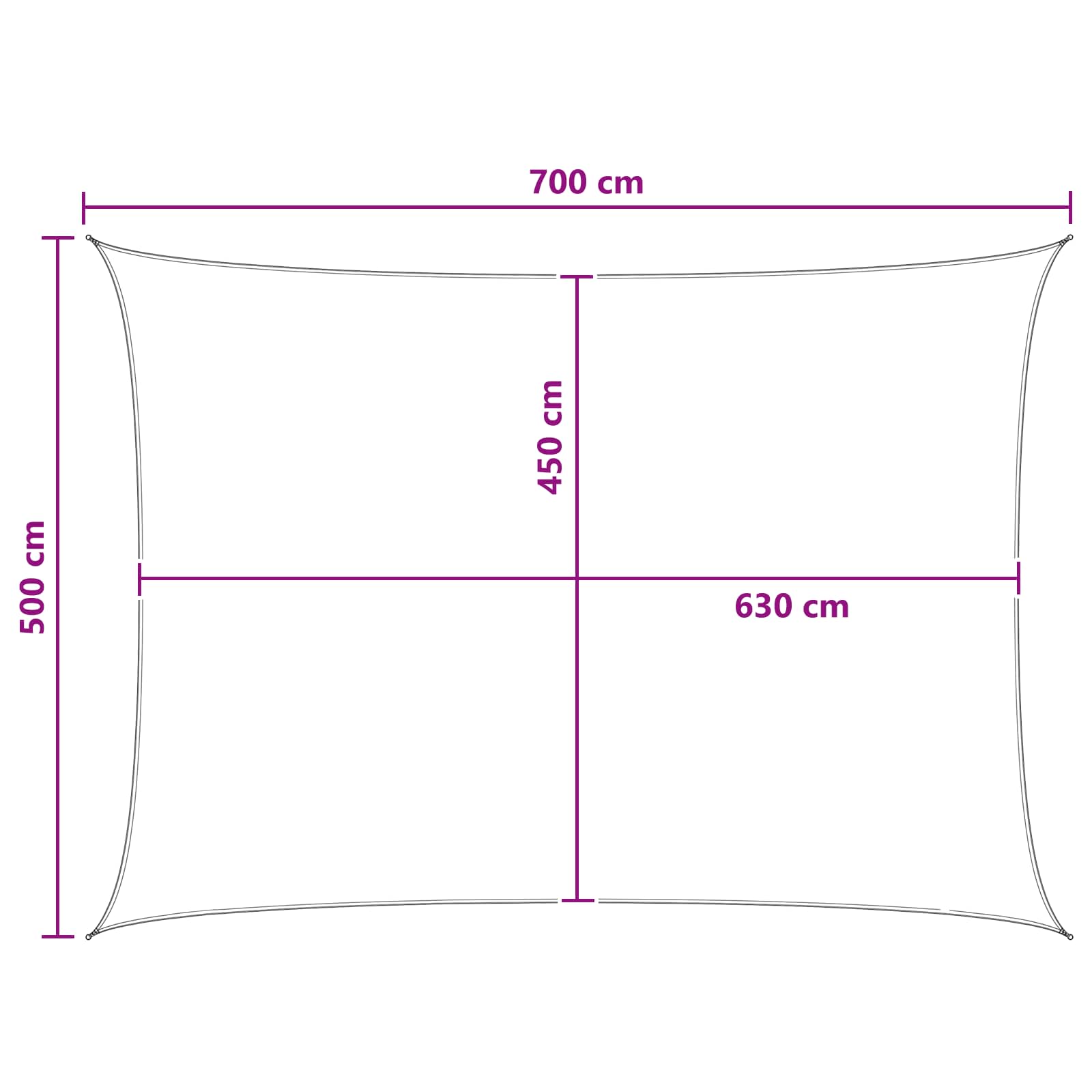 Telo Ombra Blu e Bianco 5 x 7 m HDPE
