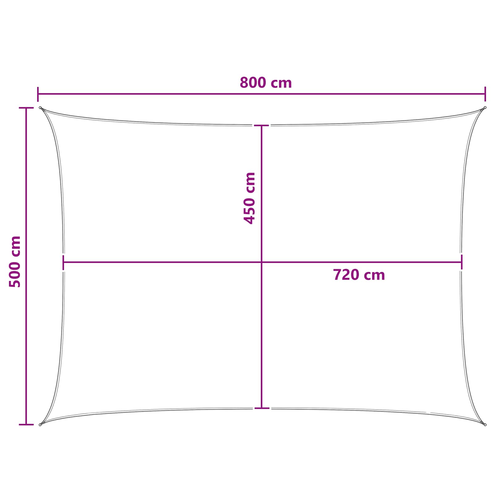 Telo Ombra Blu e Bianco 5 x 8 m HDPE