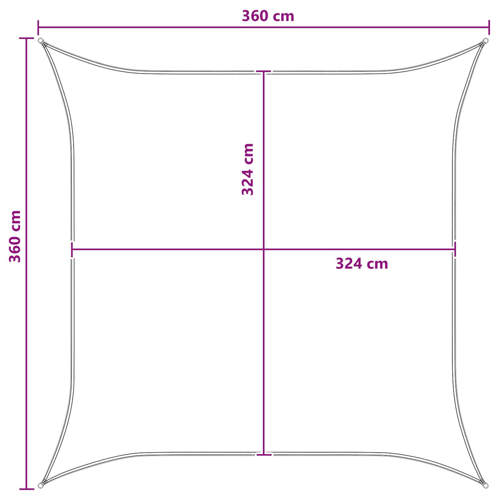 Telo Ombra Grigio chiaro e bianco 3,6 x 3,6 m HDPE