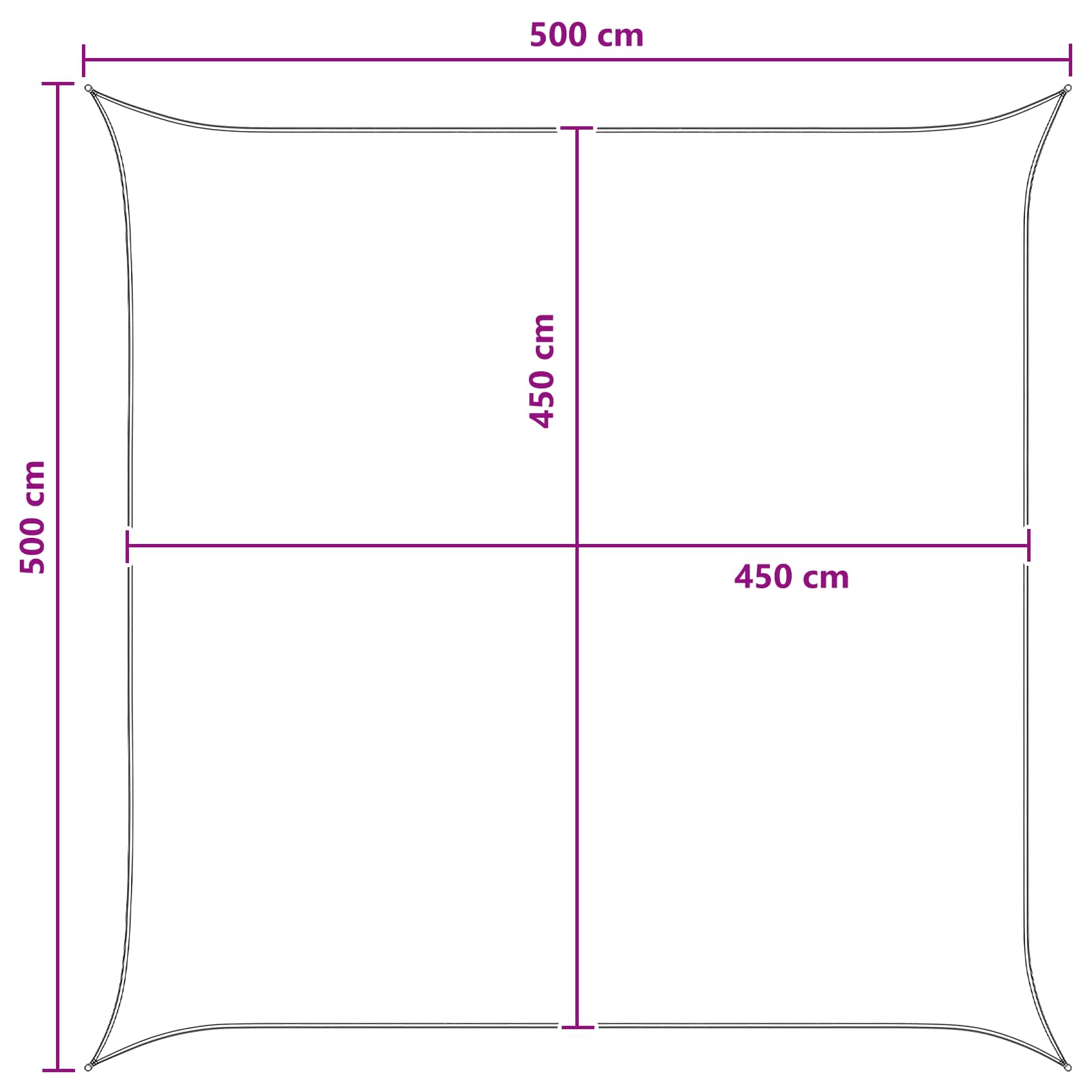Telo Ombra Grigio chiaro e bianco 5 x 5 m HDPE