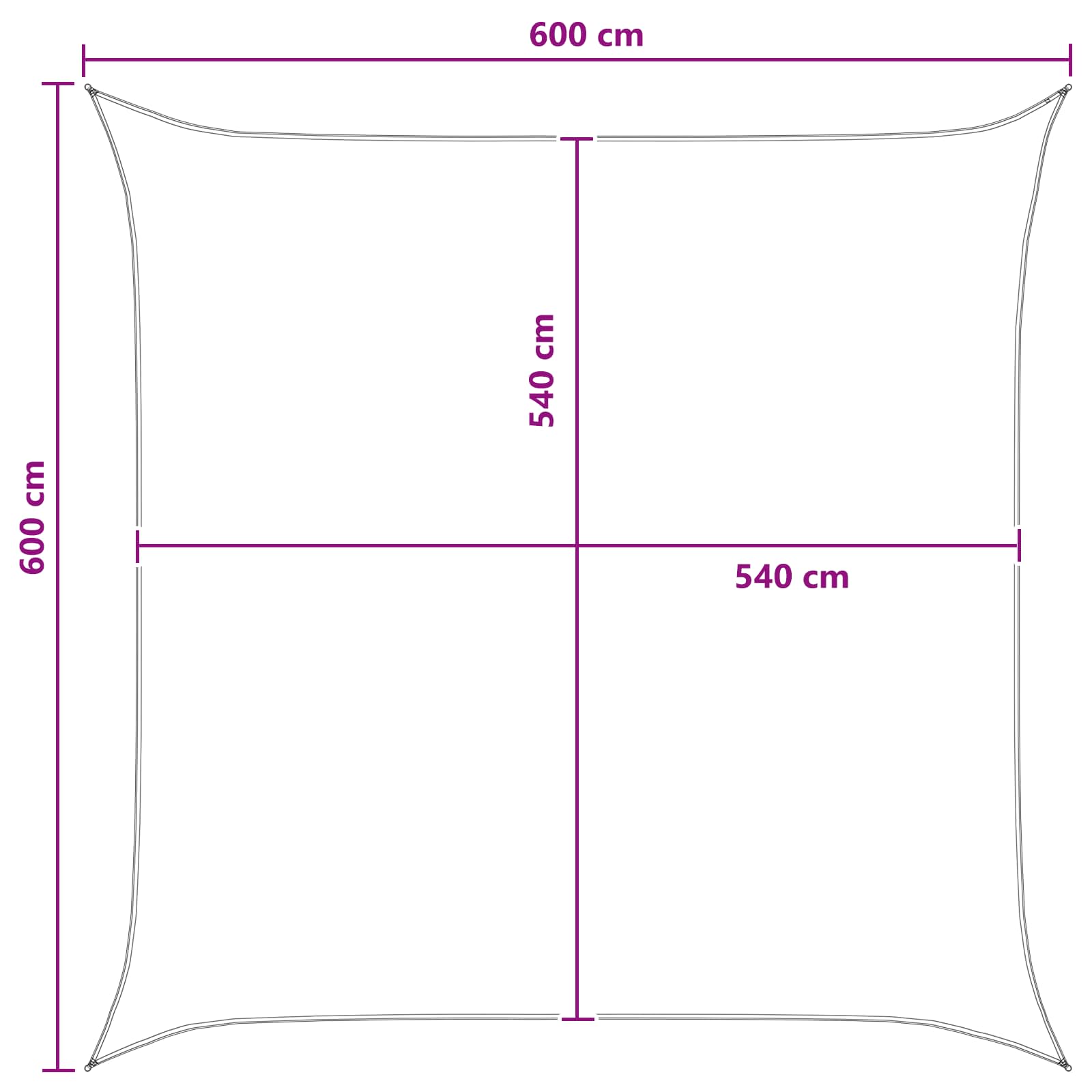 Telo Ombra Grigio chiaro e bianco 6 x 6 m HDPE