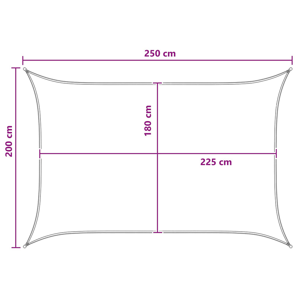 Telo Ombra Grigio chiaro e bianco 2 x 2,5 m HDPE