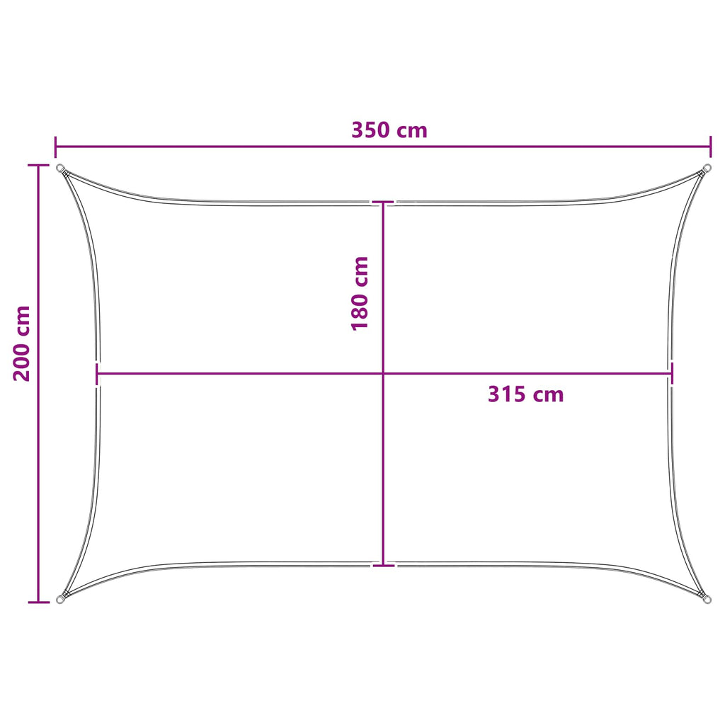 Telo Ombra Grigio chiaro e bianco 2 x 3,5 m HDPE