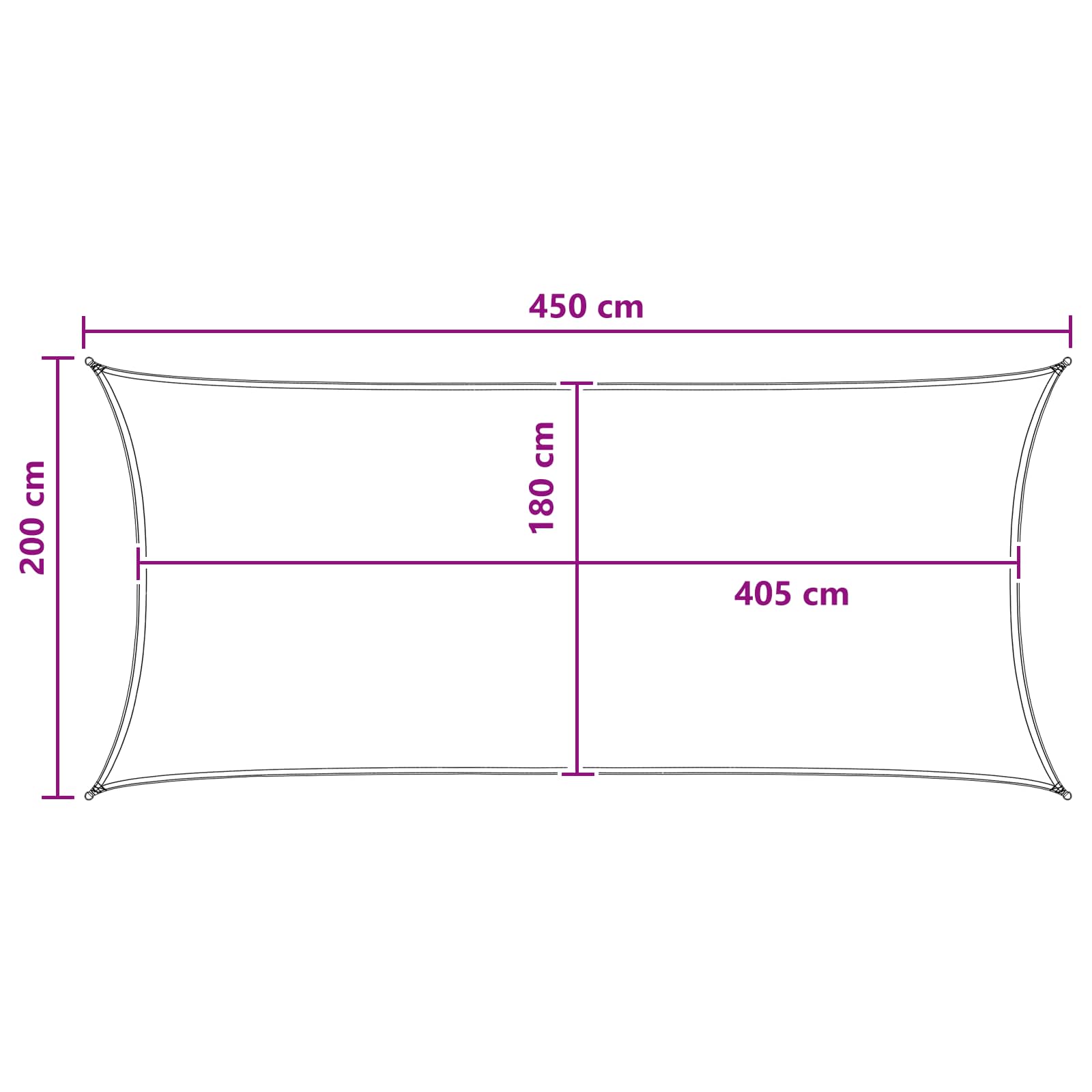 Telo Ombra Grigio chiaro e bianco 2 x 4,5 m HDPE