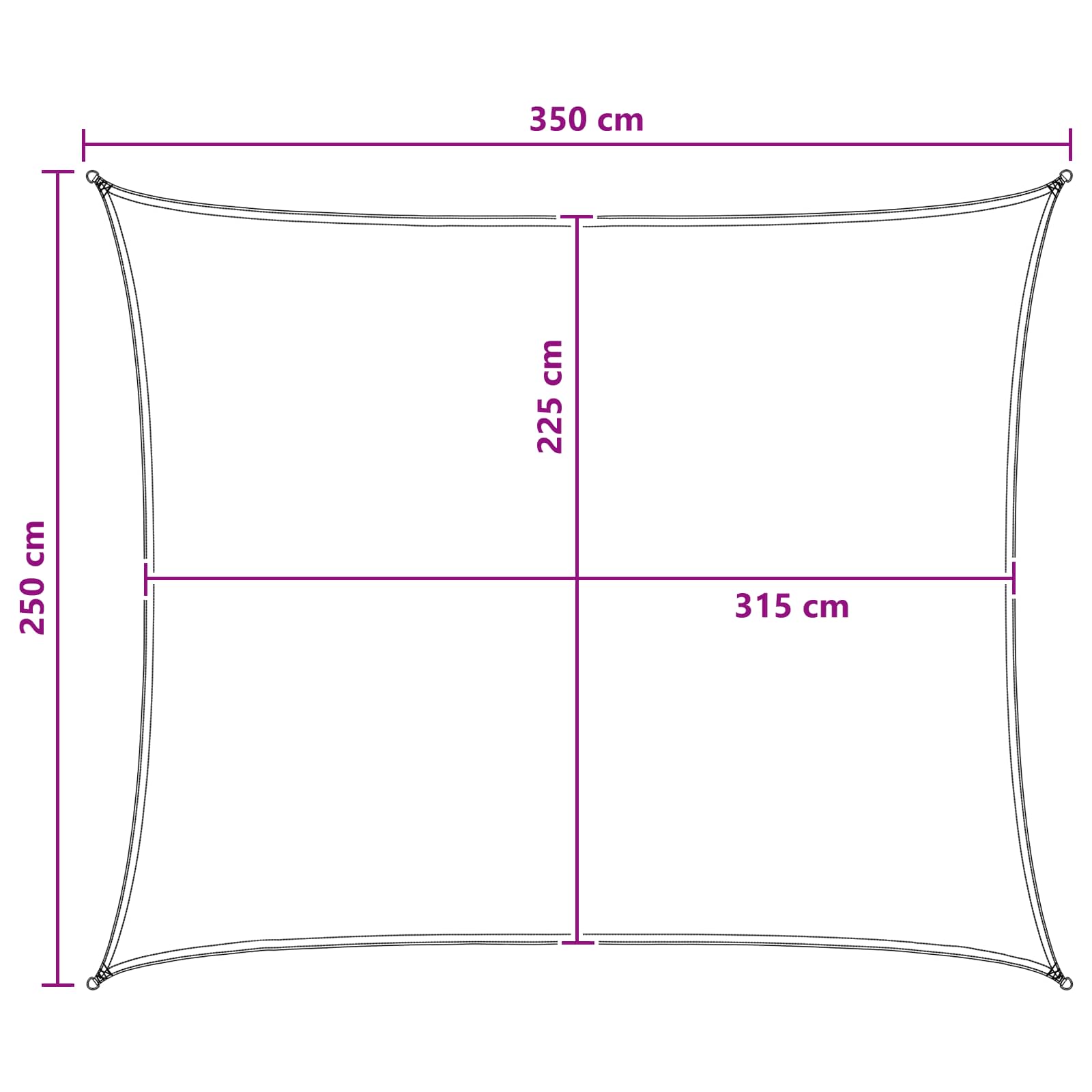 Telo Ombra Grigio chiaro e bianco 2,5 x 3,5 m HDPE