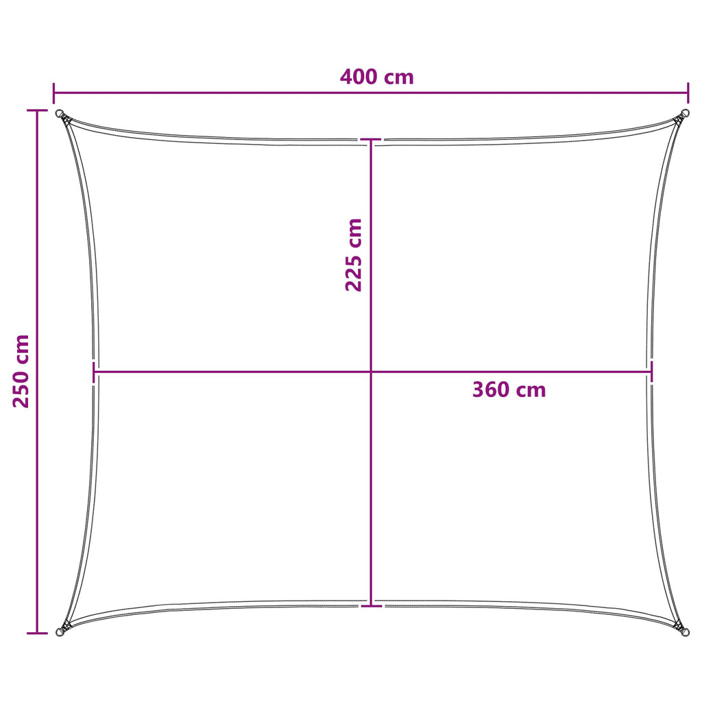 Telo Ombra Grigio chiaro e bianco 2,5 x 4 m HDPE