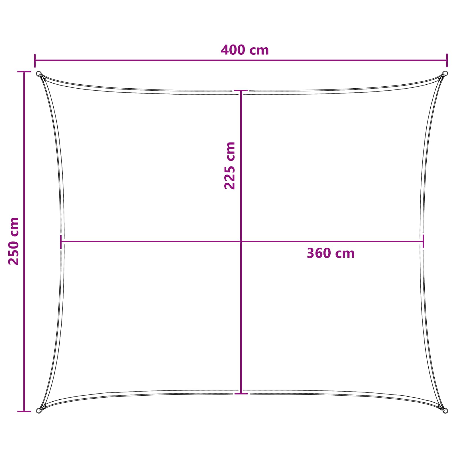 Telo Ombra Grigio chiaro e bianco 2,5 x 4 m HDPE