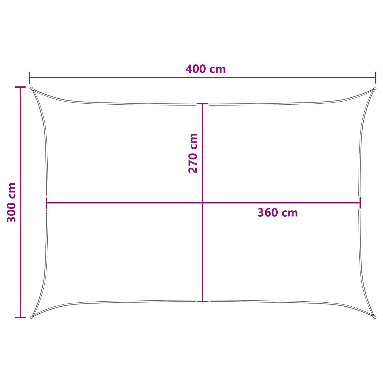 Telo Ombra Grigio chiaro e bianco 3 x 4 m HDPE