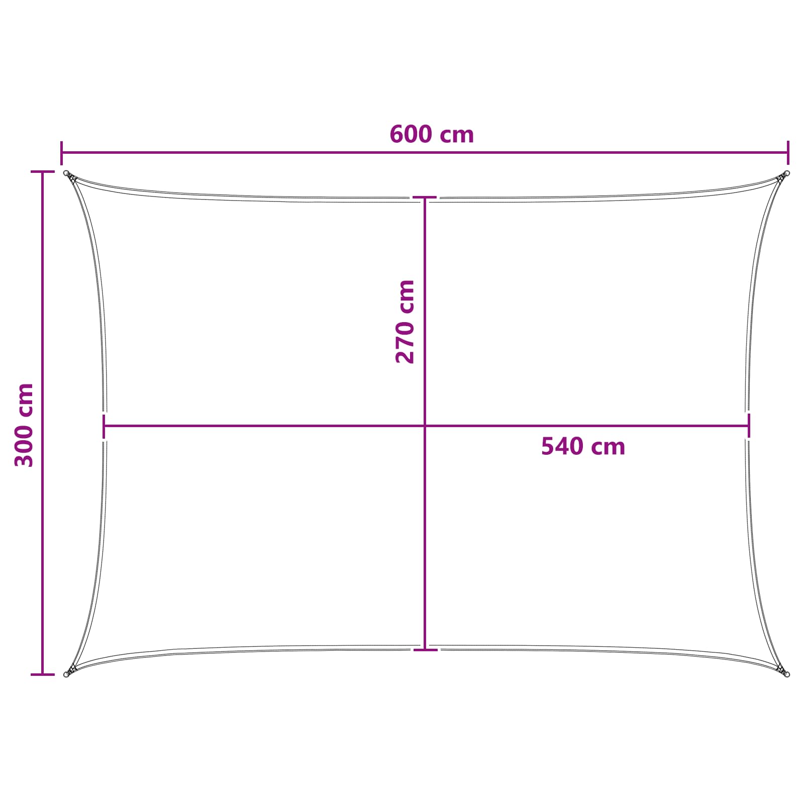 Telo Ombra Grigio chiaro e bianco 3 x 6 m HDPE