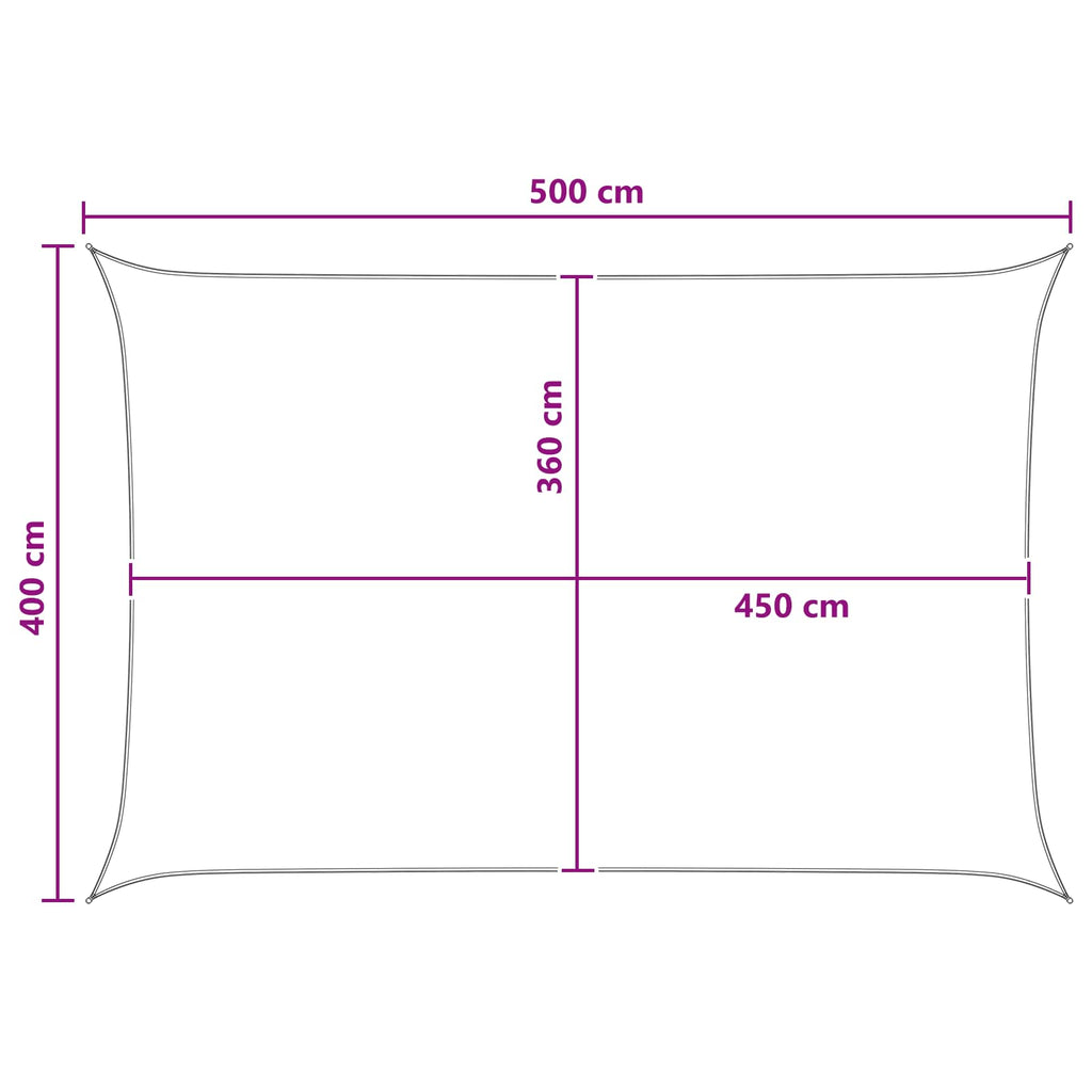 Telo Ombra Grigio chiaro e bianco 4 x 5 m HDPE