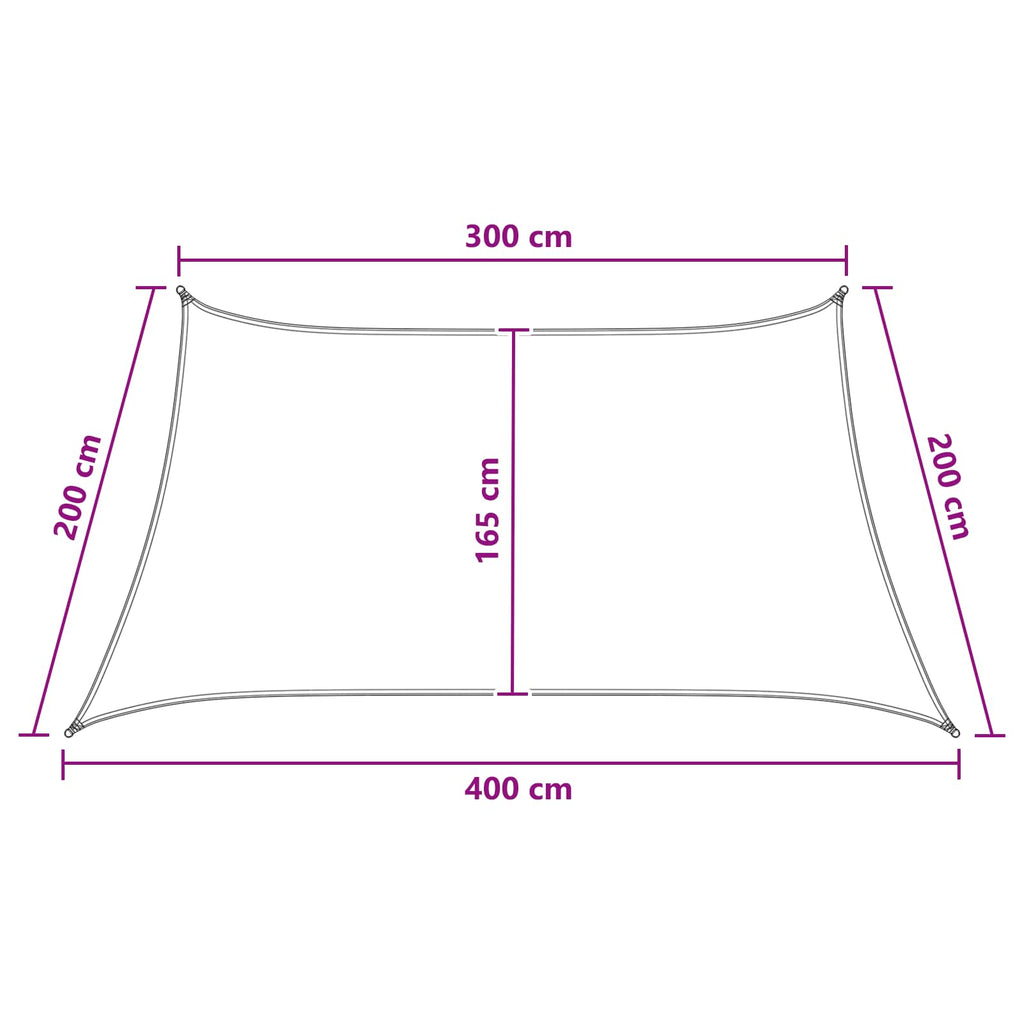 Telo Ombra Grigio chiaro e bianco 3 / 4 x 2 m HDPE