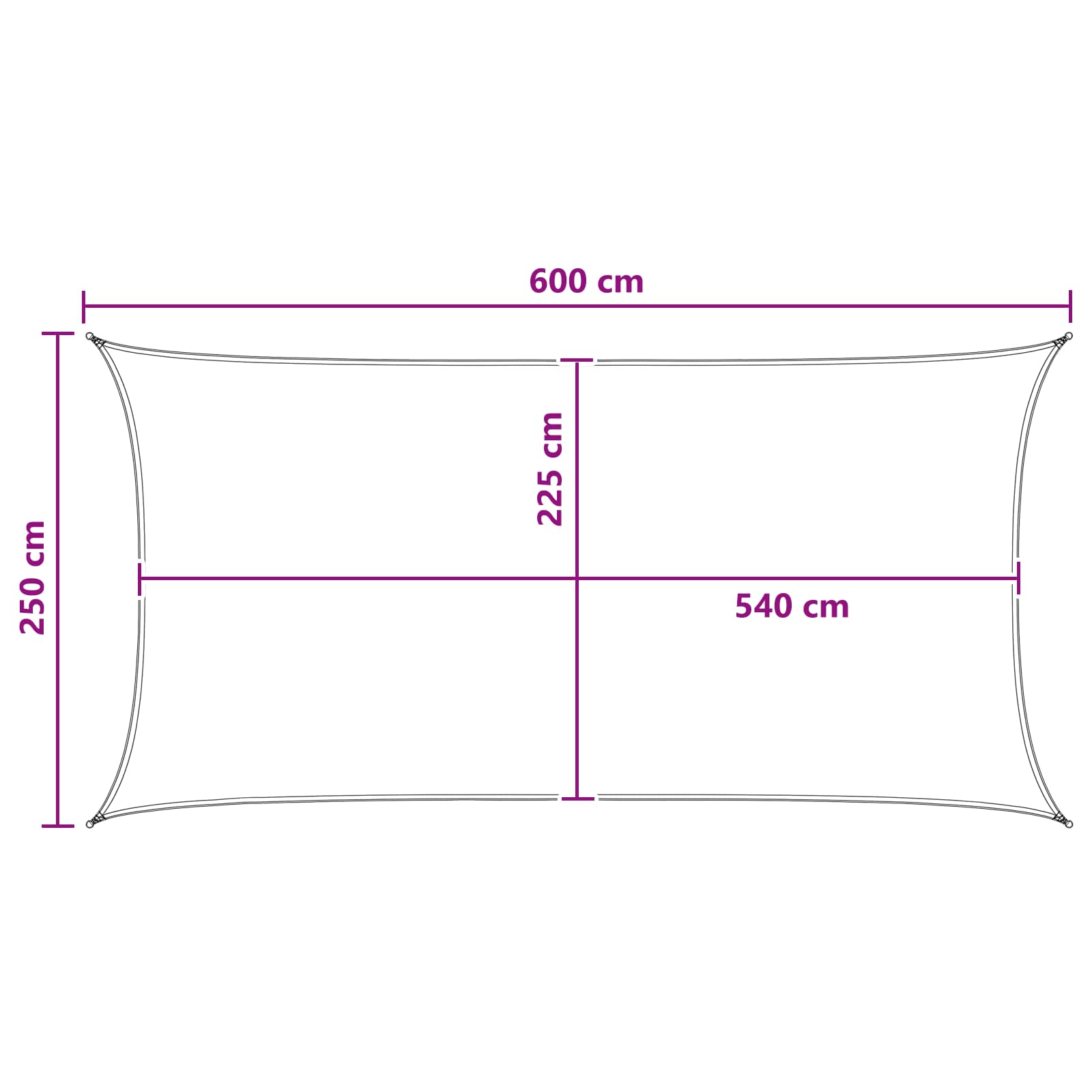 Telo Ombra Antracite 2,5 x 6 m HDPE