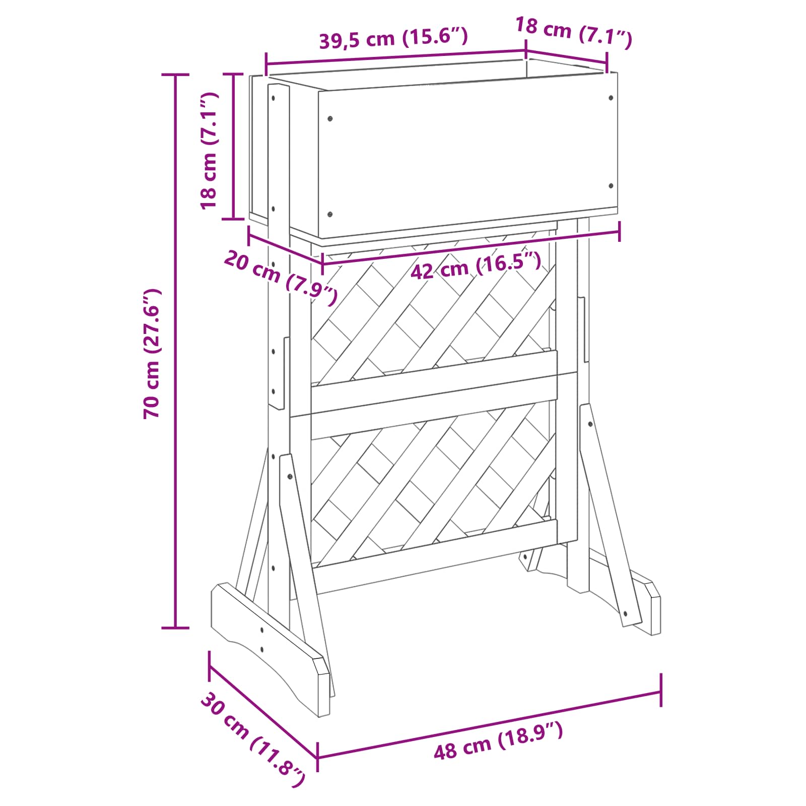 Trellis da Giardino Verticale Arancione 48 x 30 x 70,5 cm