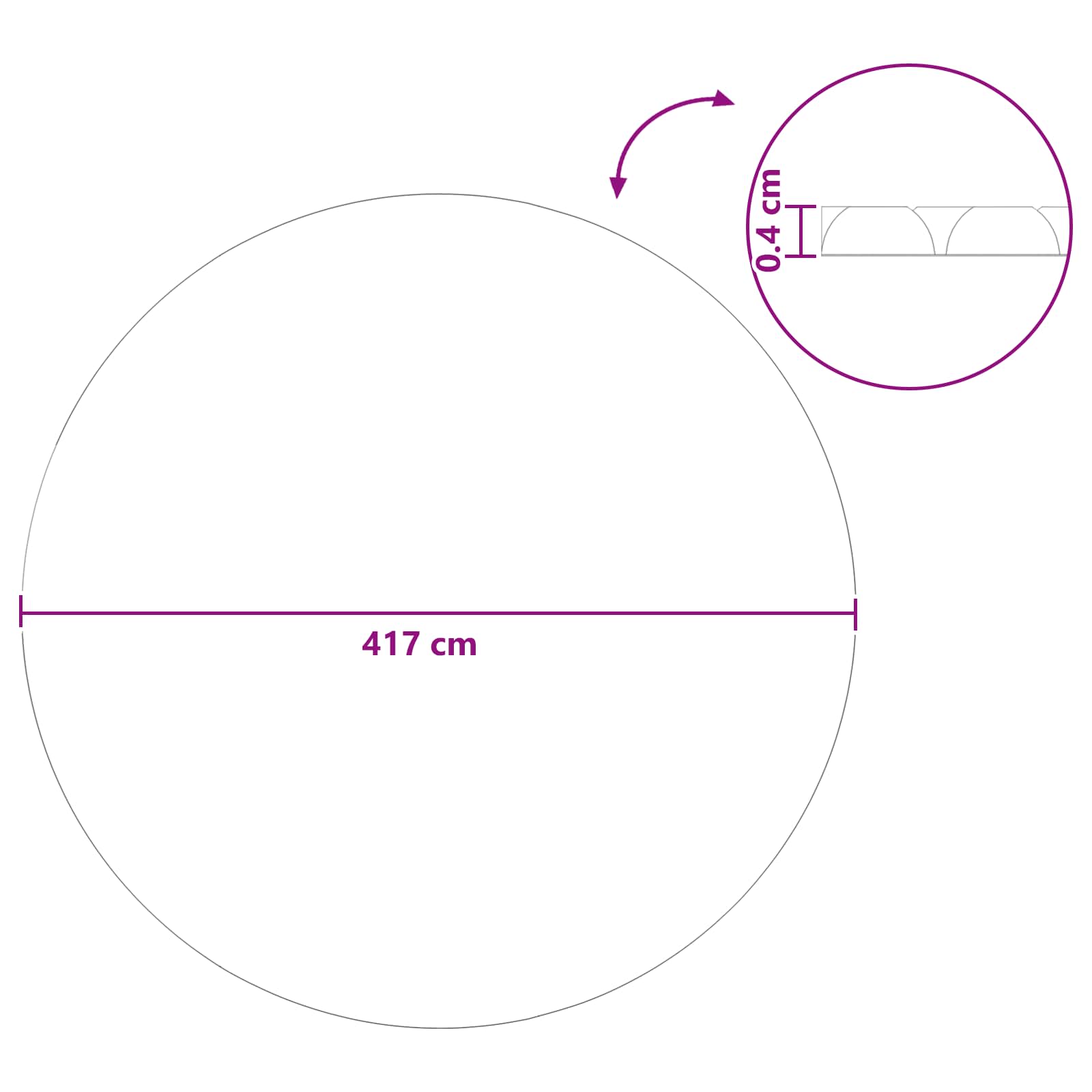 Copertura Solare per Piscina di Alta Qualità Ø 417 cm 200 μm