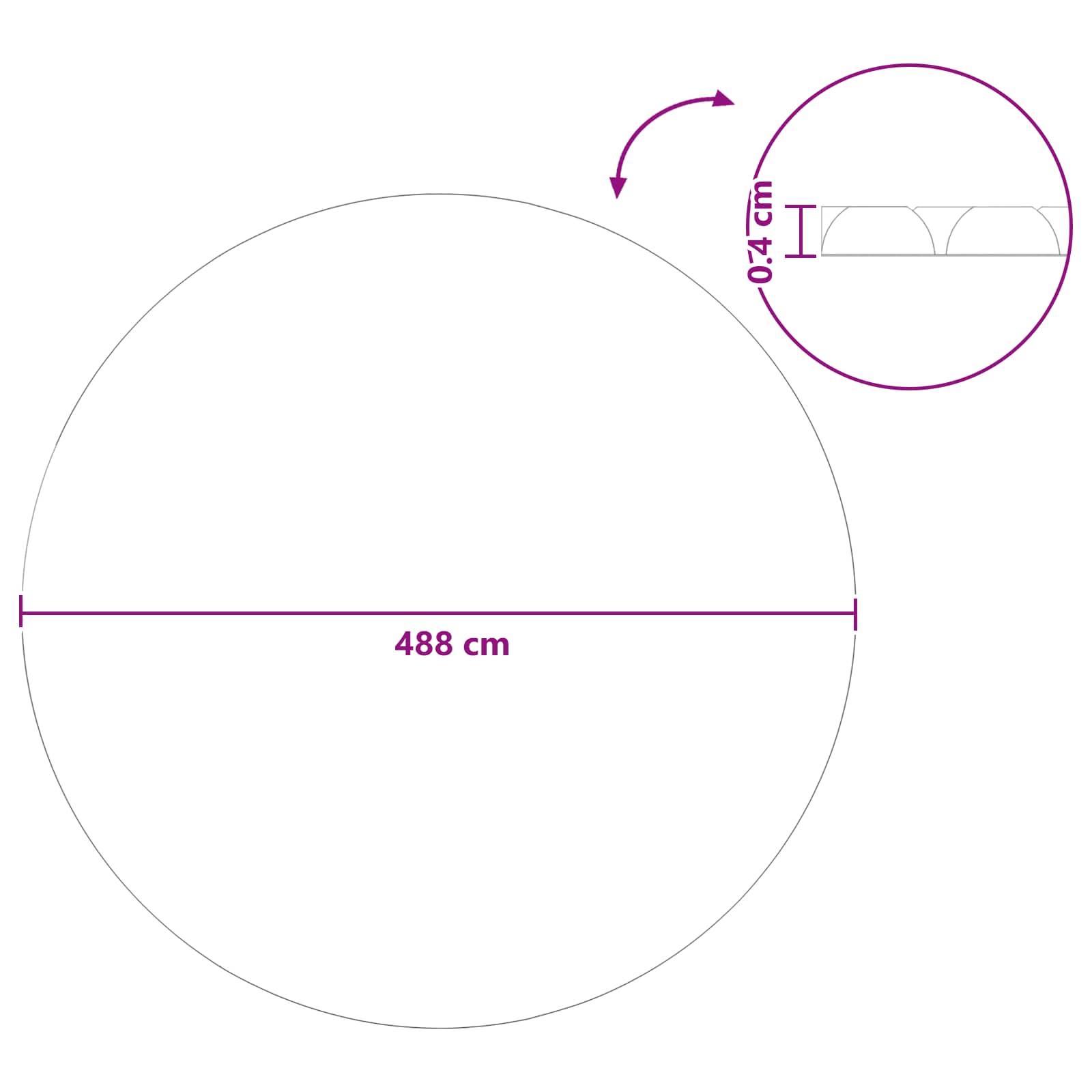 Copertura Solare per Piscina di Alta Qualità Ø 488 cm 200 μm