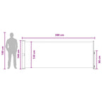 Tenda laterale retrattile Antracite 300 x 140 cm Poliestere