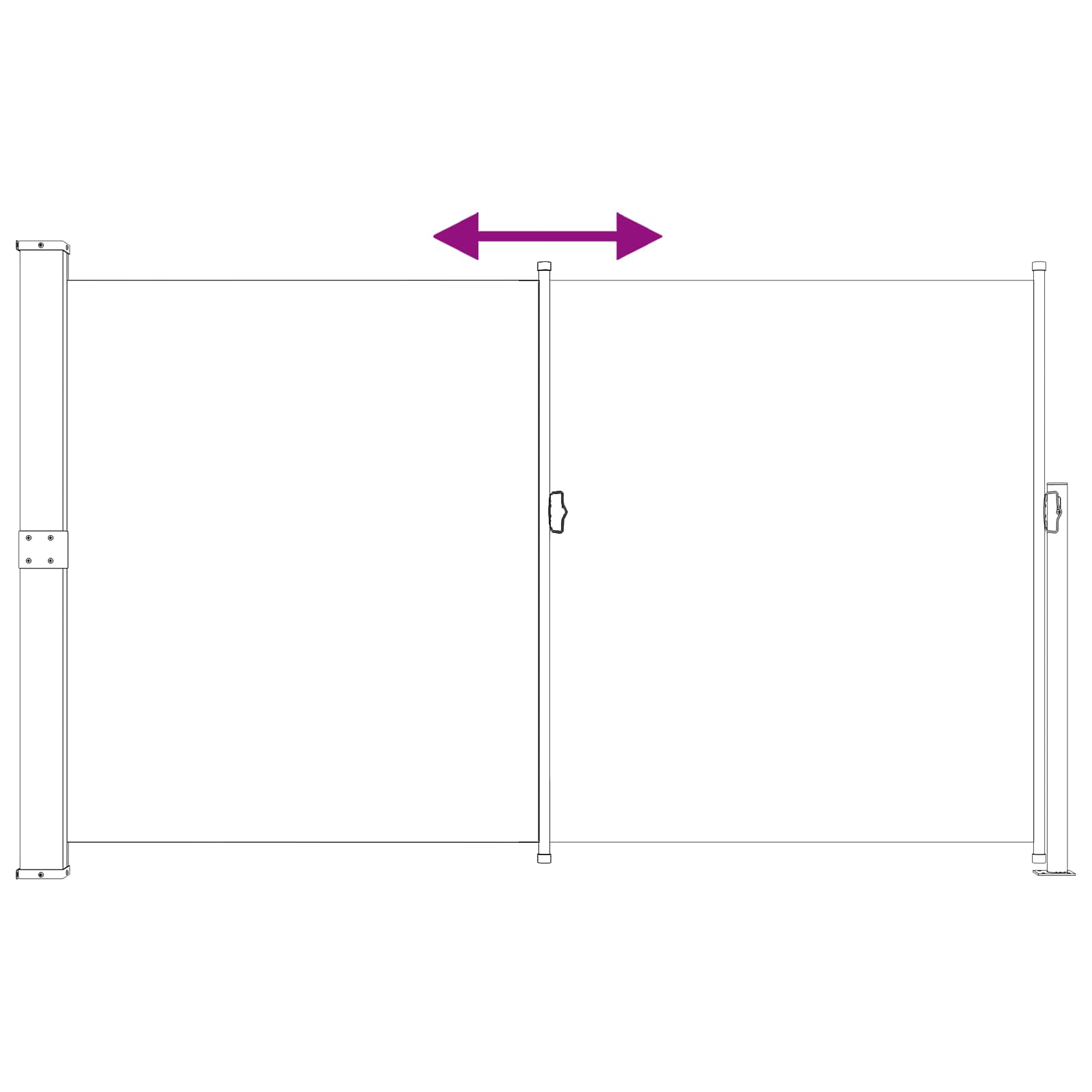 Tenda laterale retrattile Antracite 300 x 180 cm Poliestere
