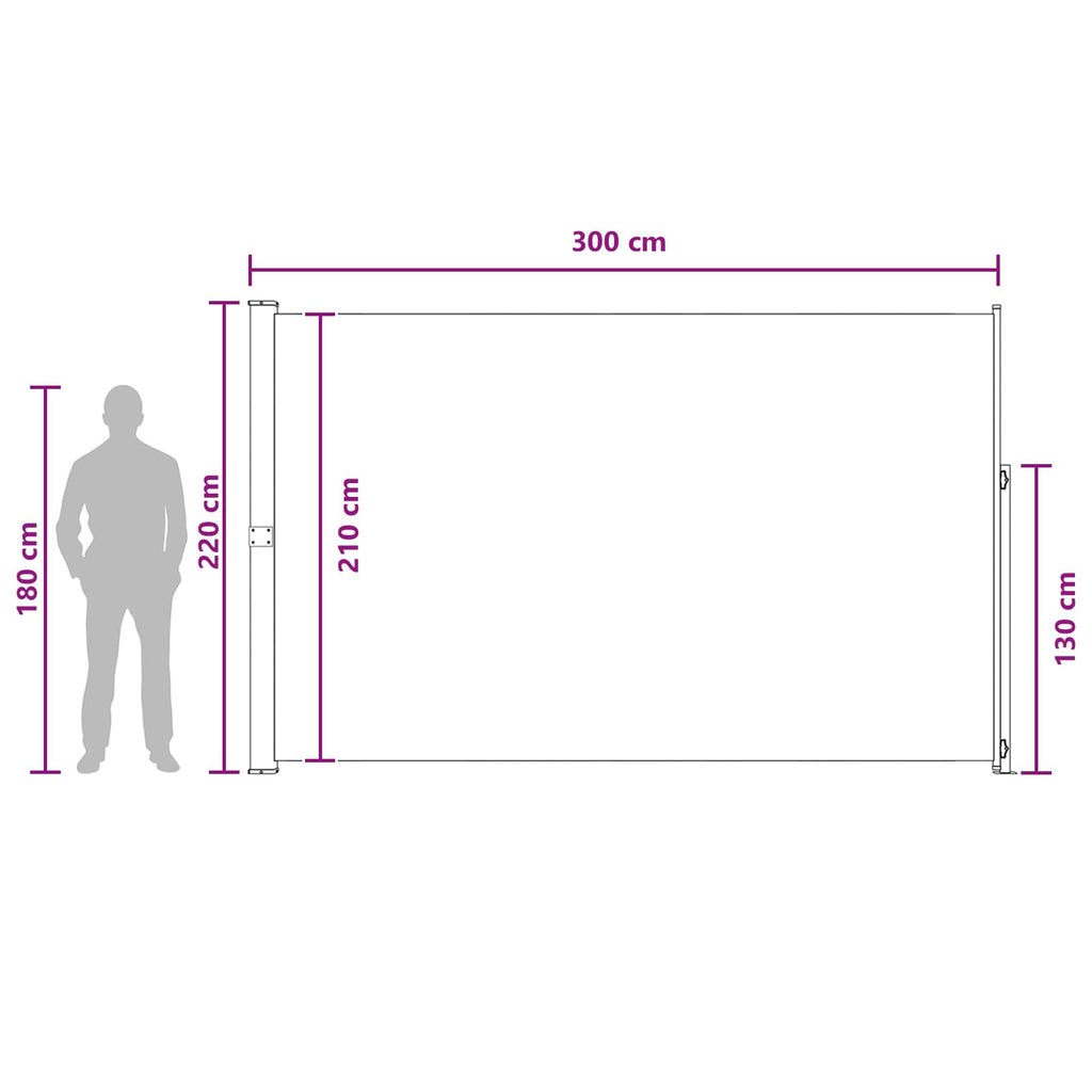 Tenda laterale retrattile Beige 300 x 220 cm Poliestere